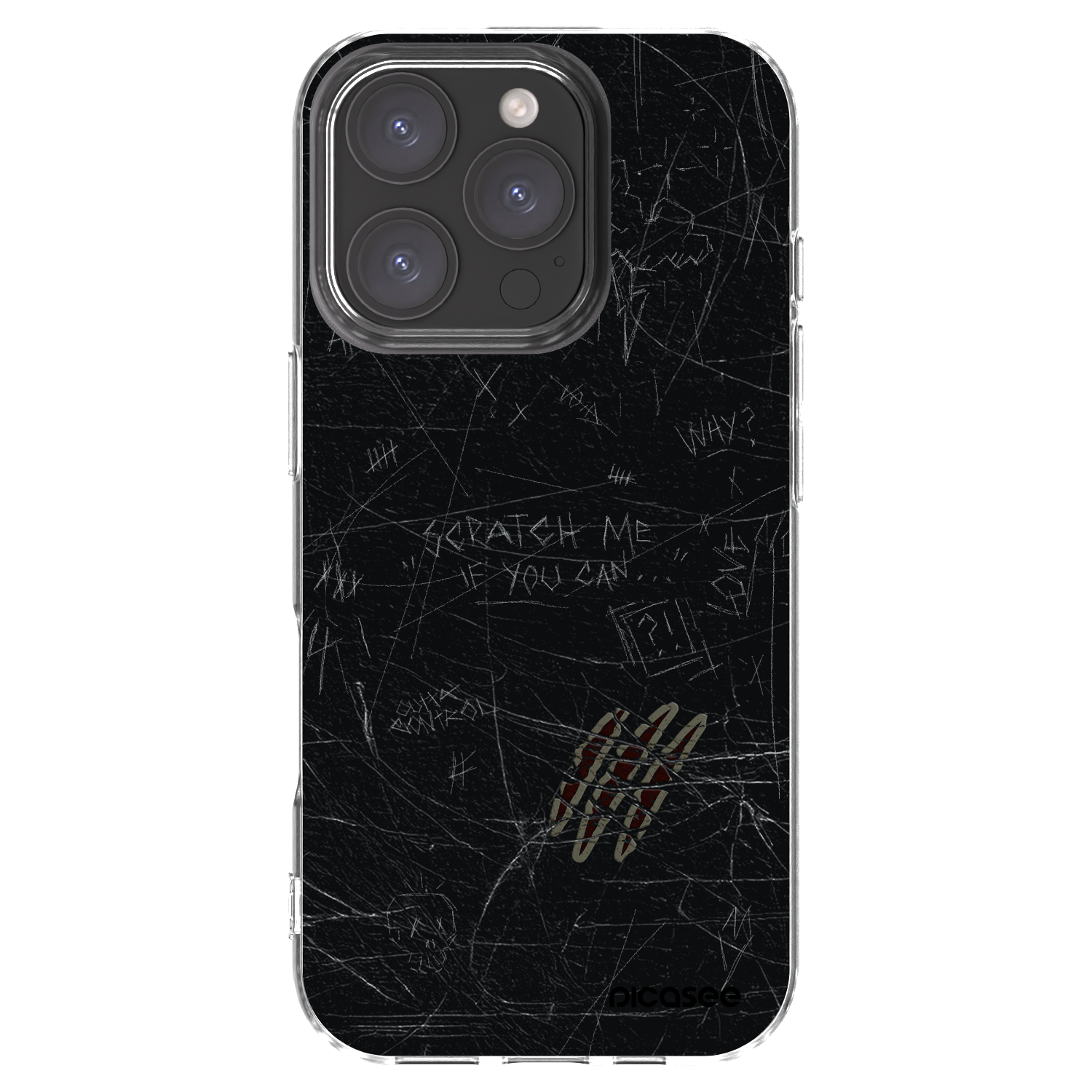 Picasee silikonowe przeźroczyste etui na Apple iPhone 16 Pro - SCRATCH