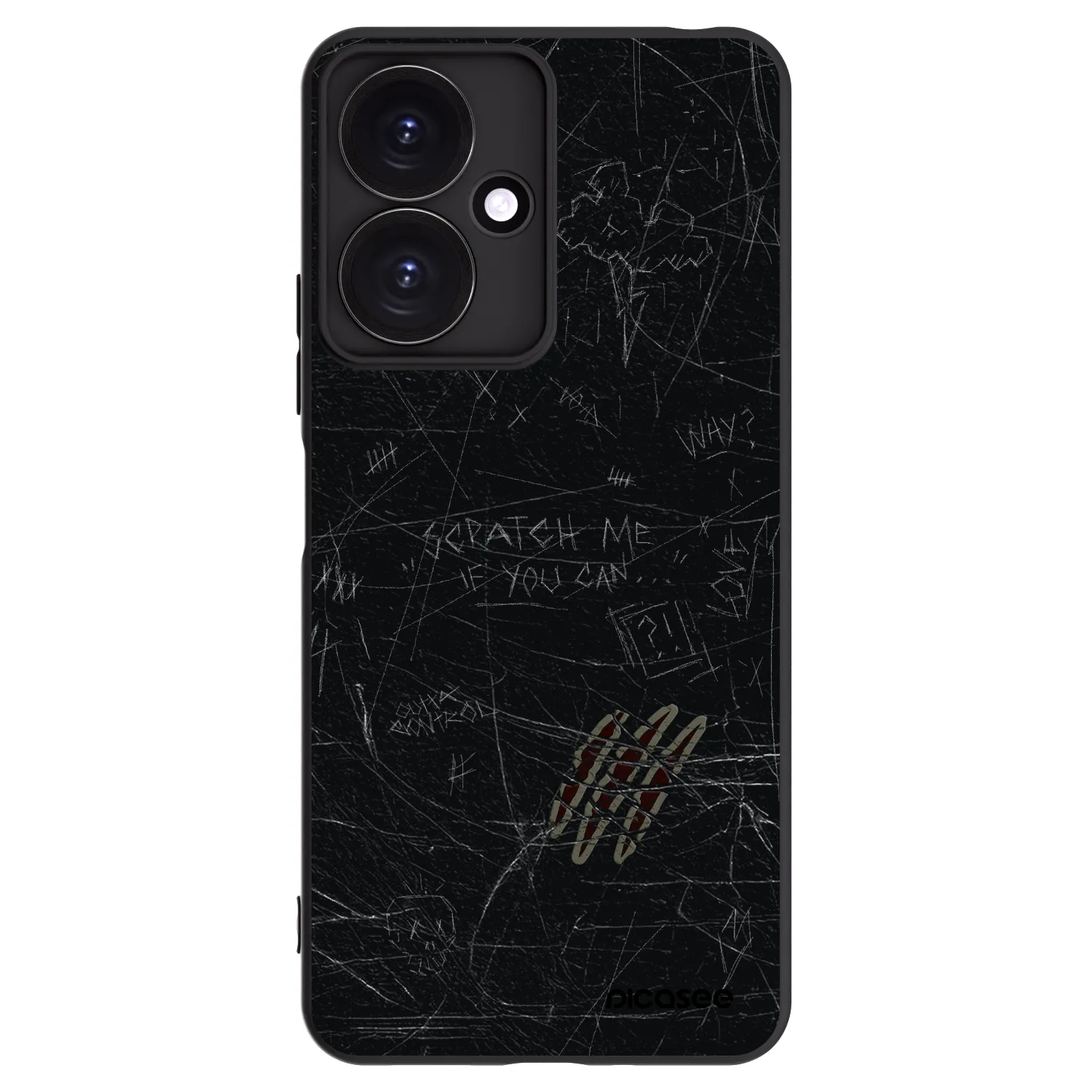Picasee silikonowe czarne etui na Xiaomi Redmi 13C 5G - SCRATCH