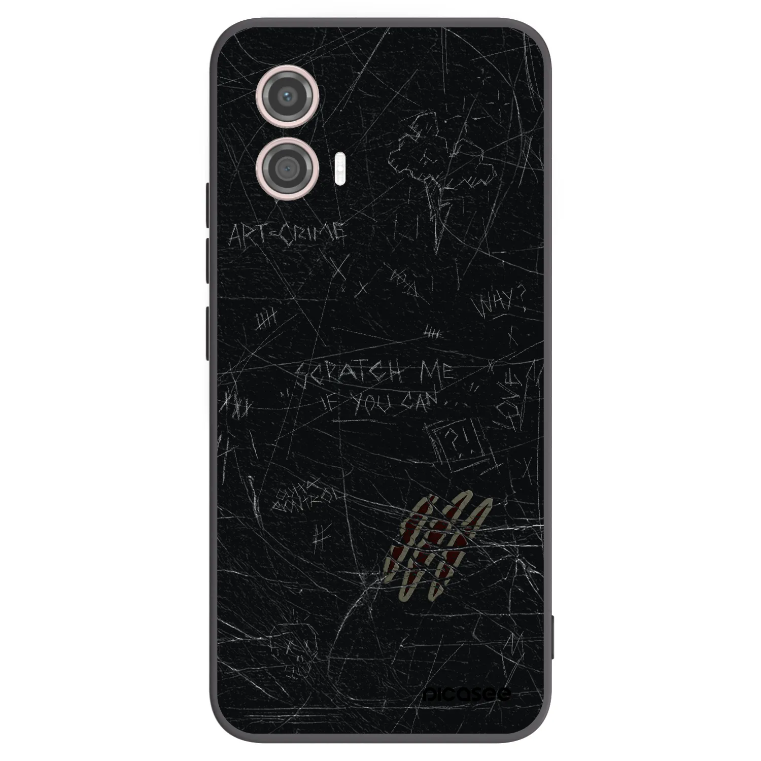 Picasee silikonowe czarne etui na Motorola Moto G53 5G - SCRATCH