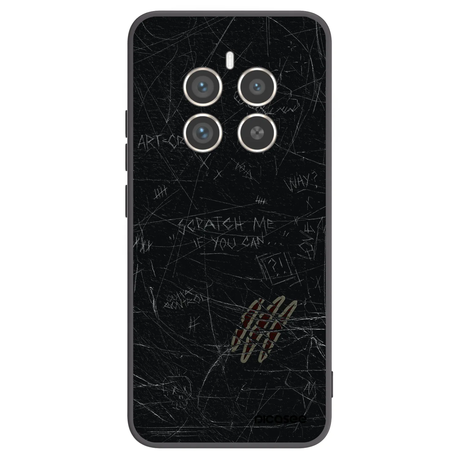 Picasee silikonowe czarne etui na Realme 12 Pro 5G - SCRATCH