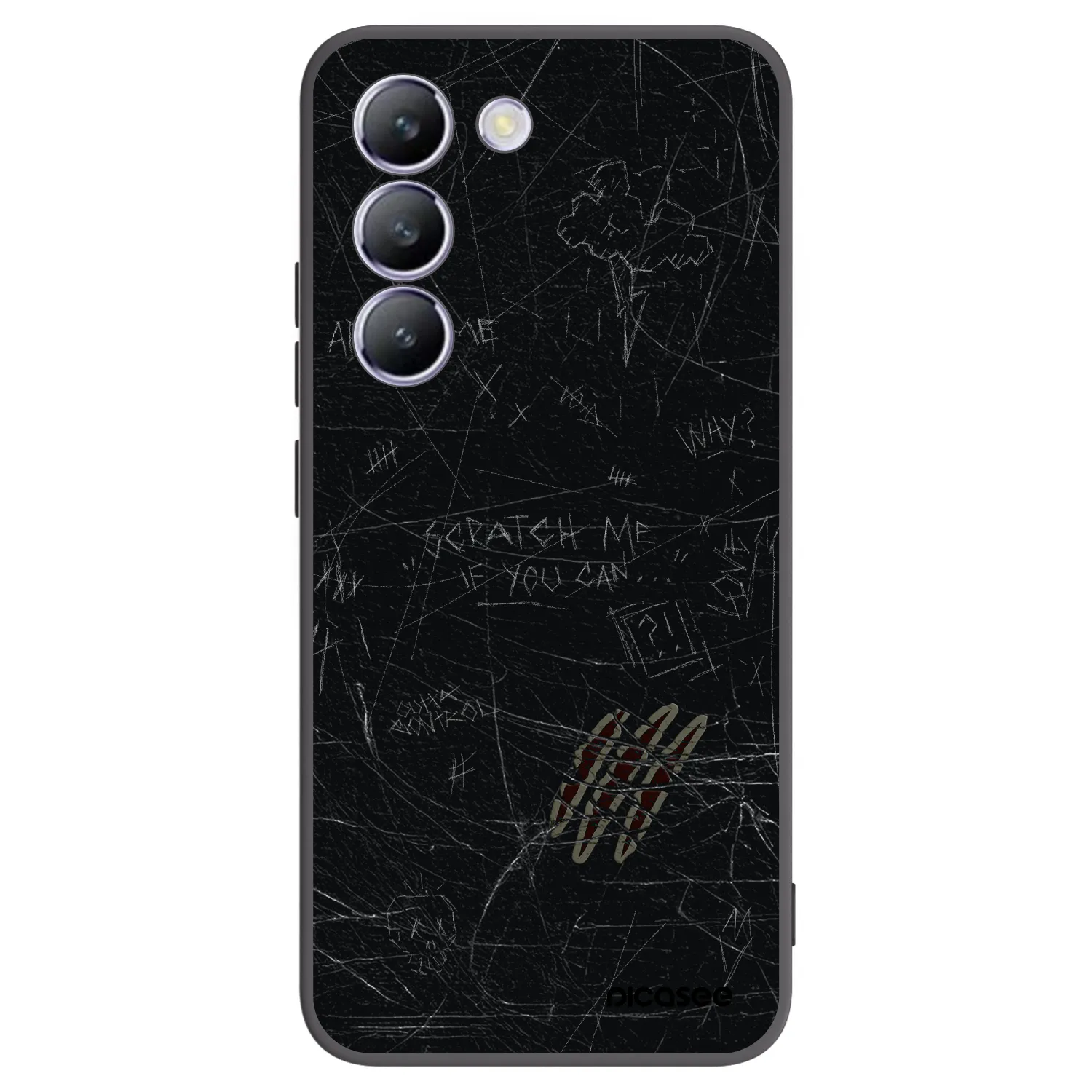 Picasee silikonowe czarne etui na Vivo V40 SE 5G - SCRATCH