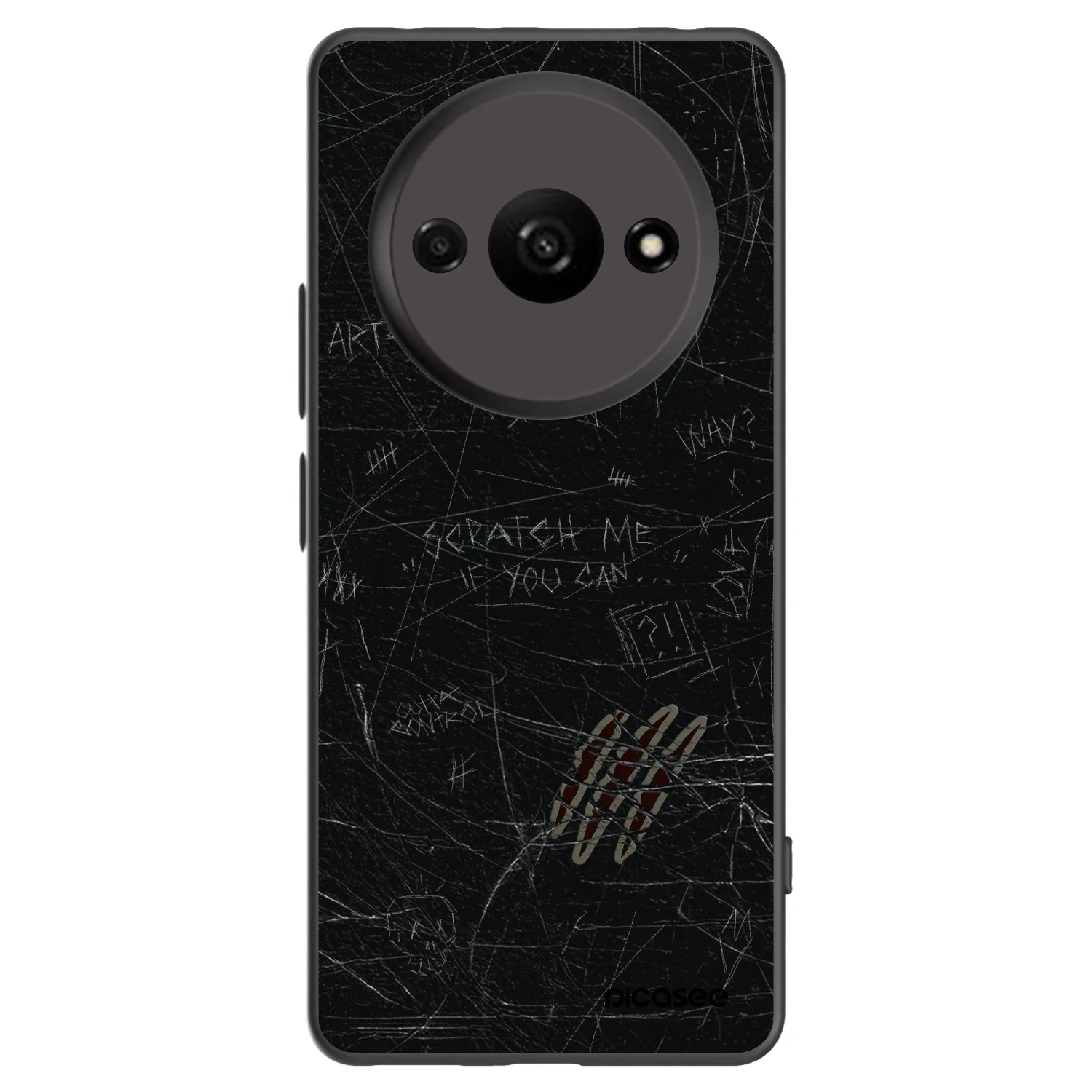 Picasee silikonowe czarne etui na Xiaomi Redmi A3 - SCRATCH