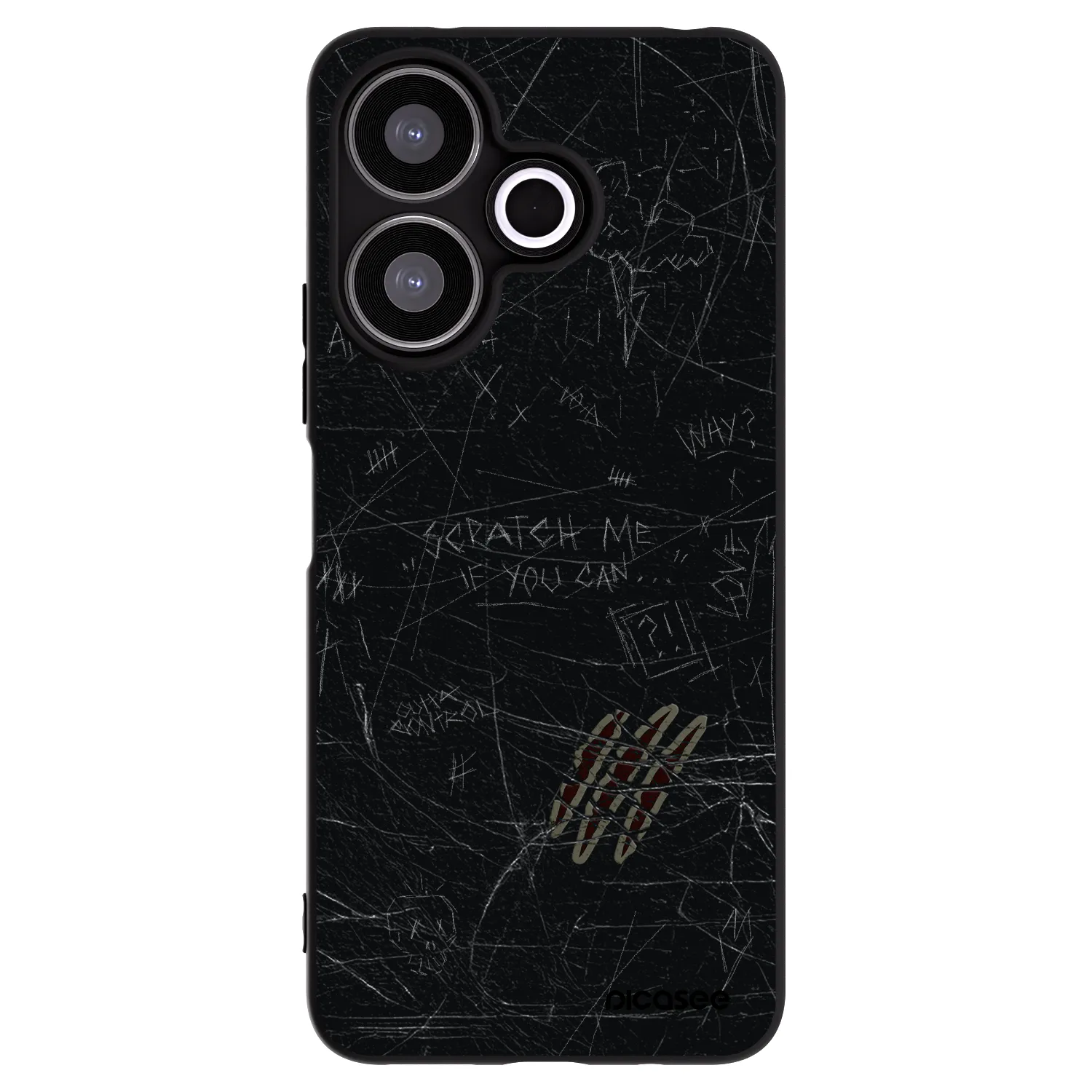Picasee silikonowe czarne etui na Xiaomi Redmi 13 4G - SCRATCH