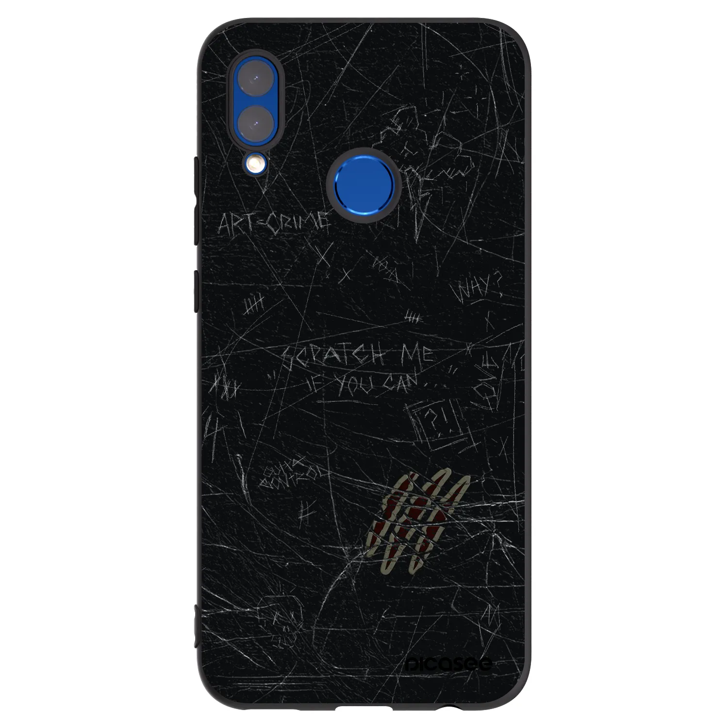 Picasee silikonowe czarne etui na Huawei P Smart 2019 - SCRATCH