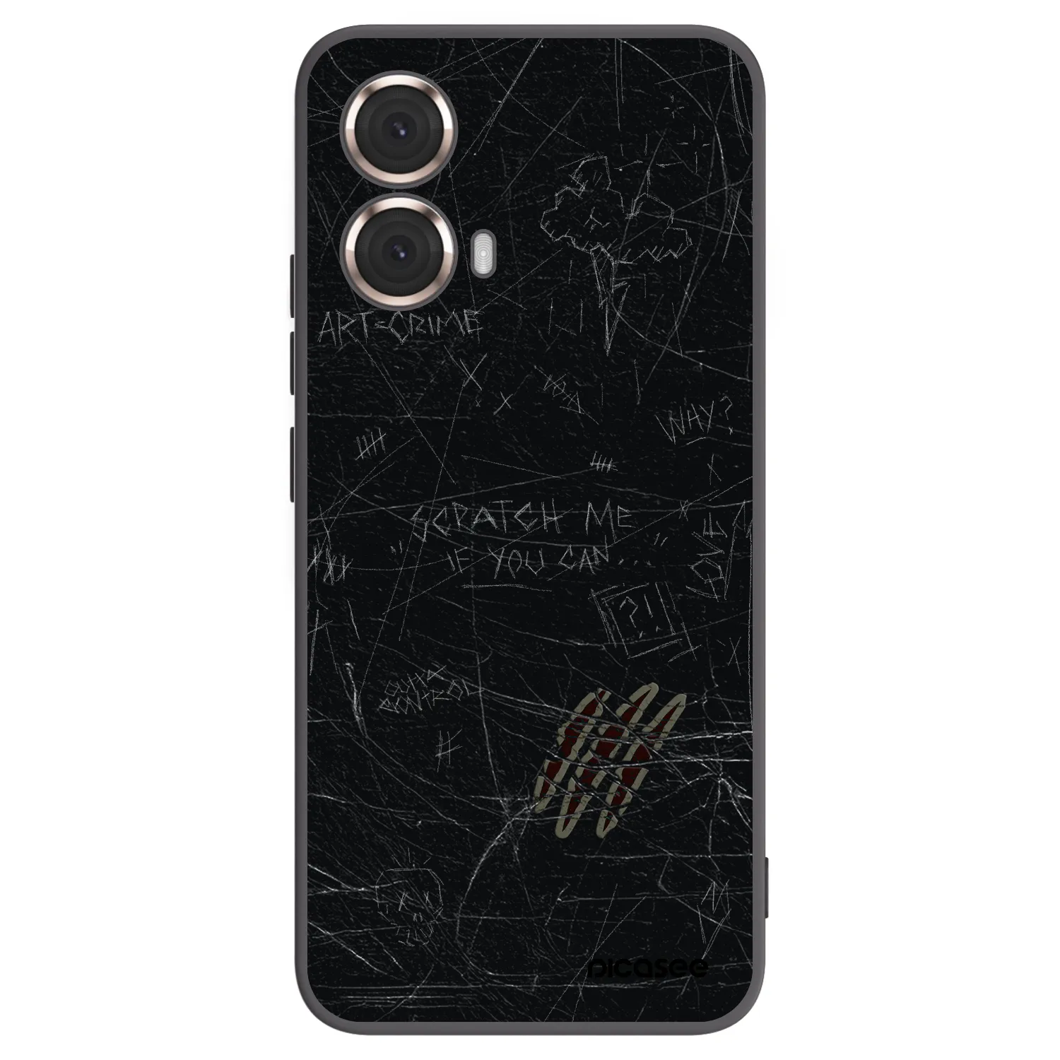 Picasee silikonowe czarne etui na Motorola Moto G85 - SCRATCH