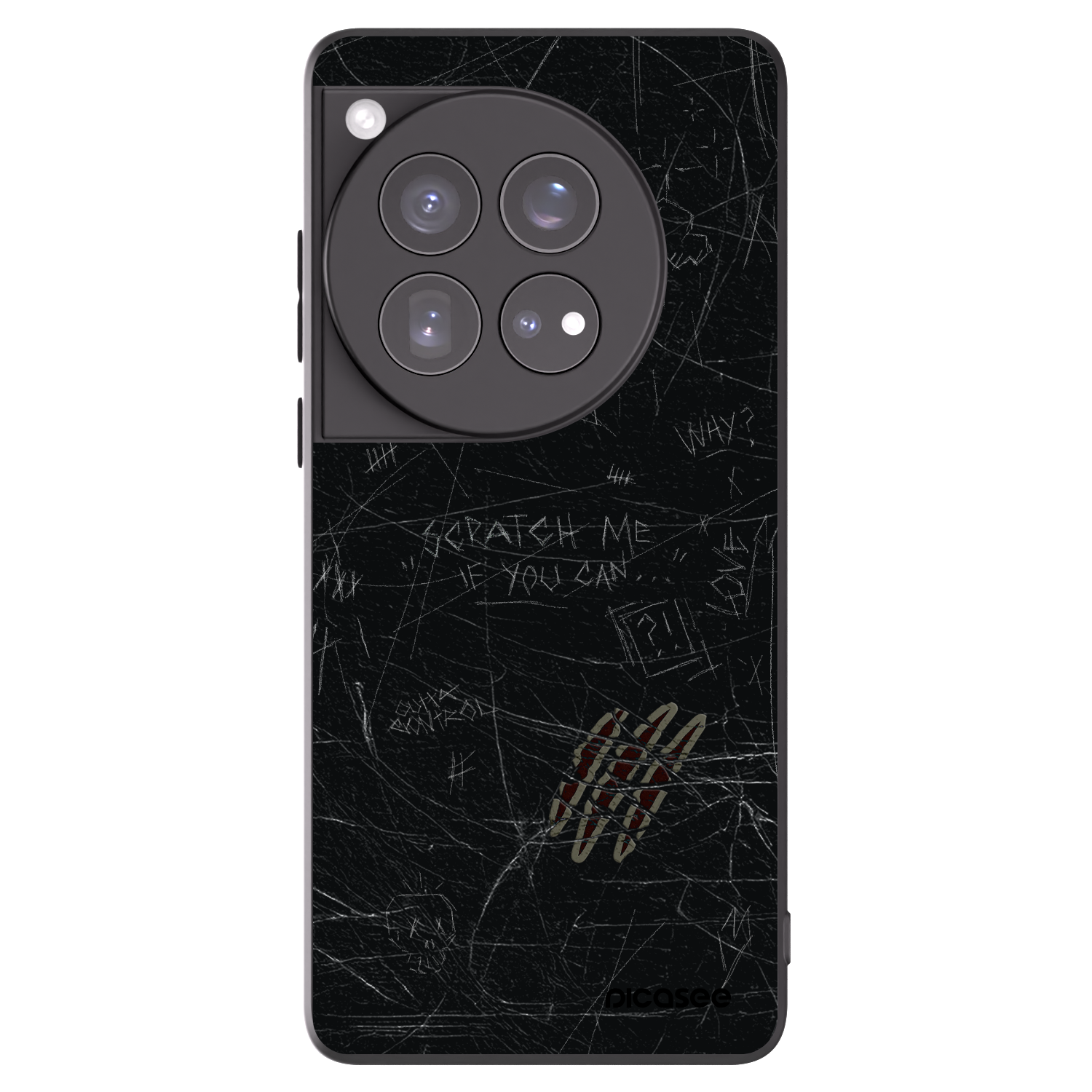 Picasee silikonowe czarne etui na OnePlus 12 5G - SCRATCH