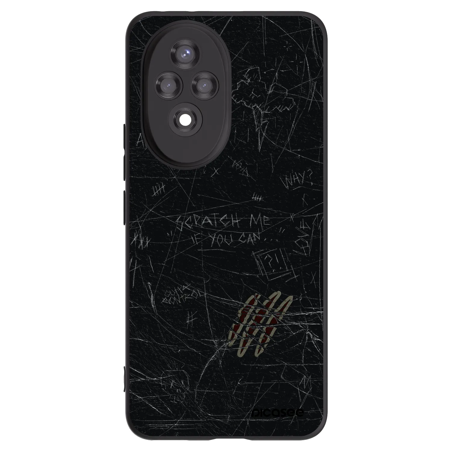Picasee silikonowe czarne etui na Honor 200 Pro 5G - SCRATCH
