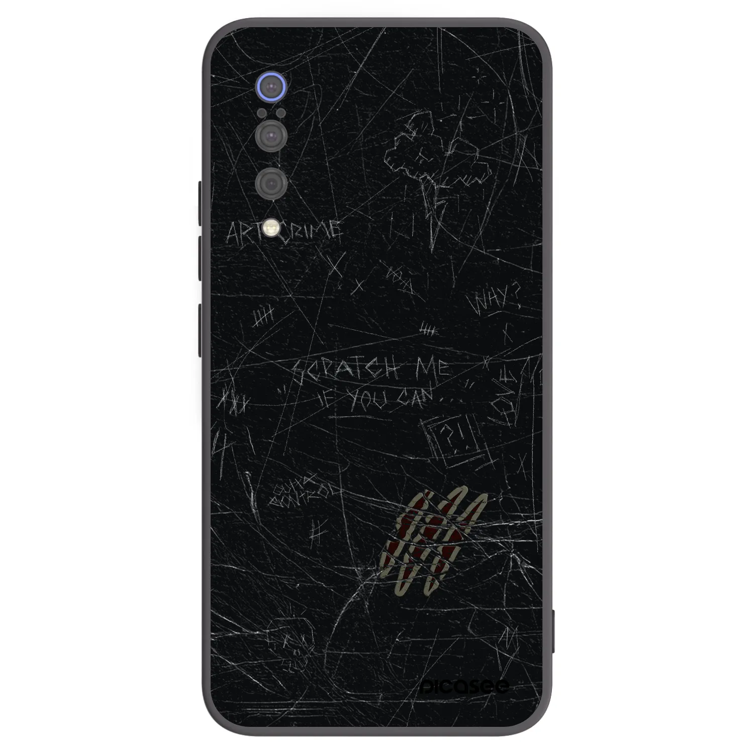 Picasee silikonowe czarne etui na Xiaomi Mi 9 - SCRATCH