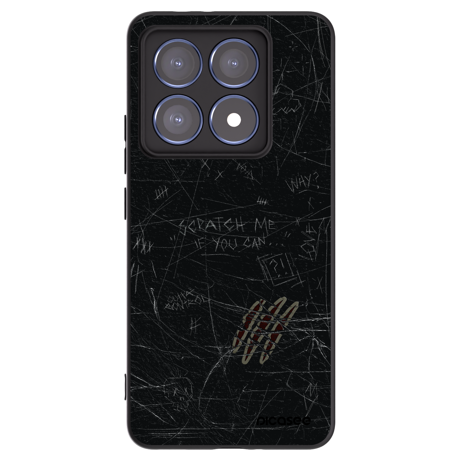 Picasee silikonowe czarne etui na Xiaomi 14T Pro - SCRATCH