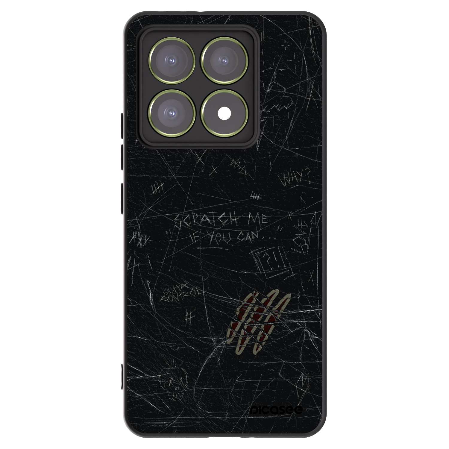 Picasee silikonowe czarne etui na Xiaomi 14T - SCRATCH