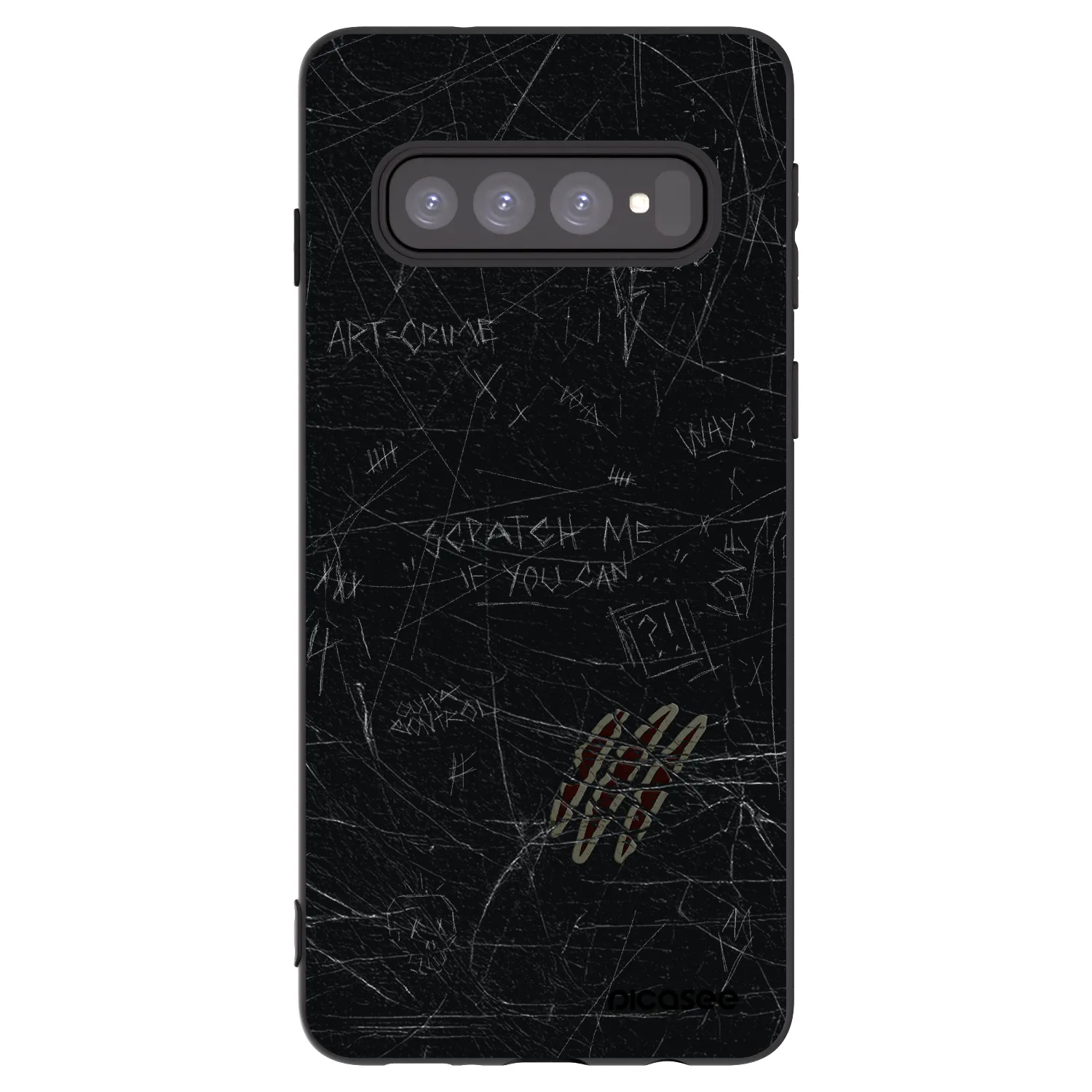 Picasee silikonowe czarne etui na Samsung Galaxy S10 G973 - SCRATCH