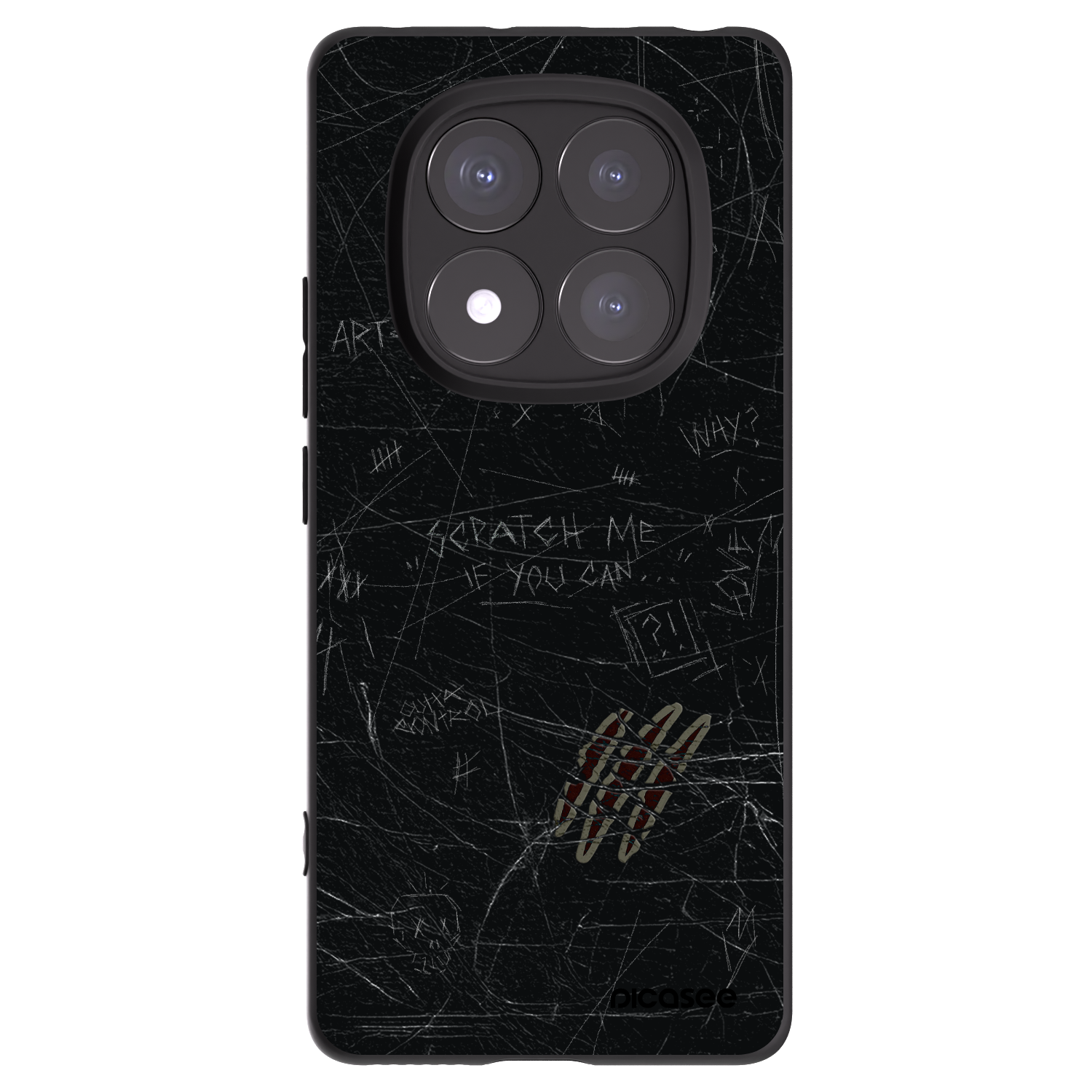 Picasee silikonowe czarne etui na Xiaomi Redmi Note 14 Pro+ 5G - SCRATCH
