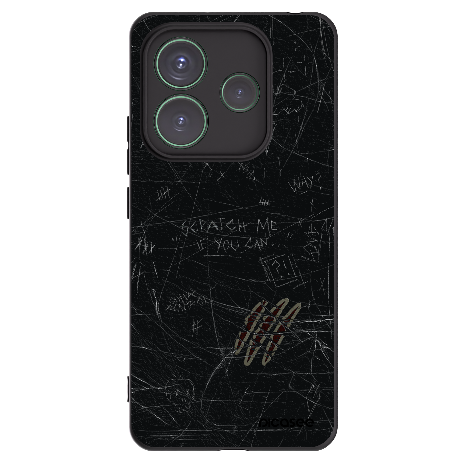 Picasee silikonowe czarne etui na Xiaomi Redmi Note 14 5G - SCRATCH