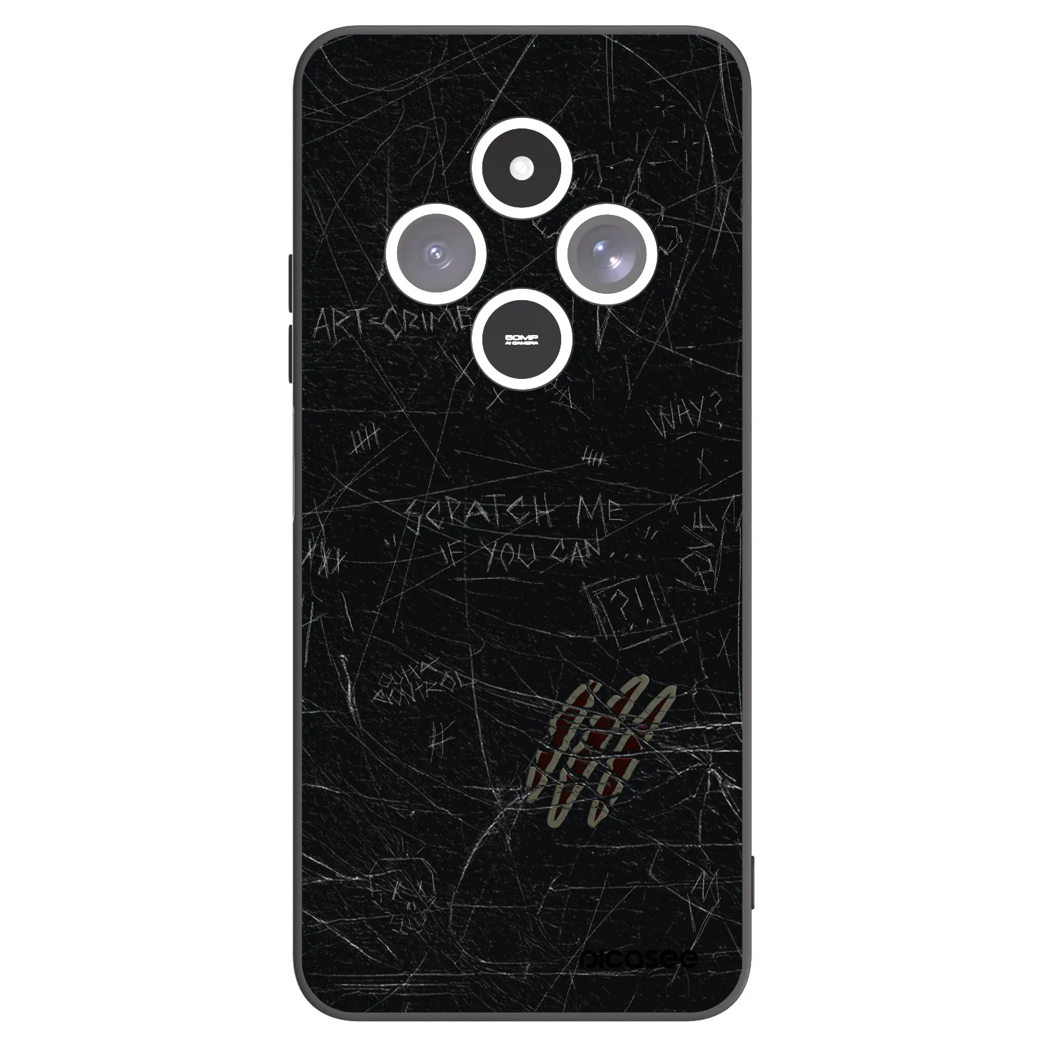 Picasee silikonowe czarne etui na Xiaomi Redmi 14C - SCRATCH