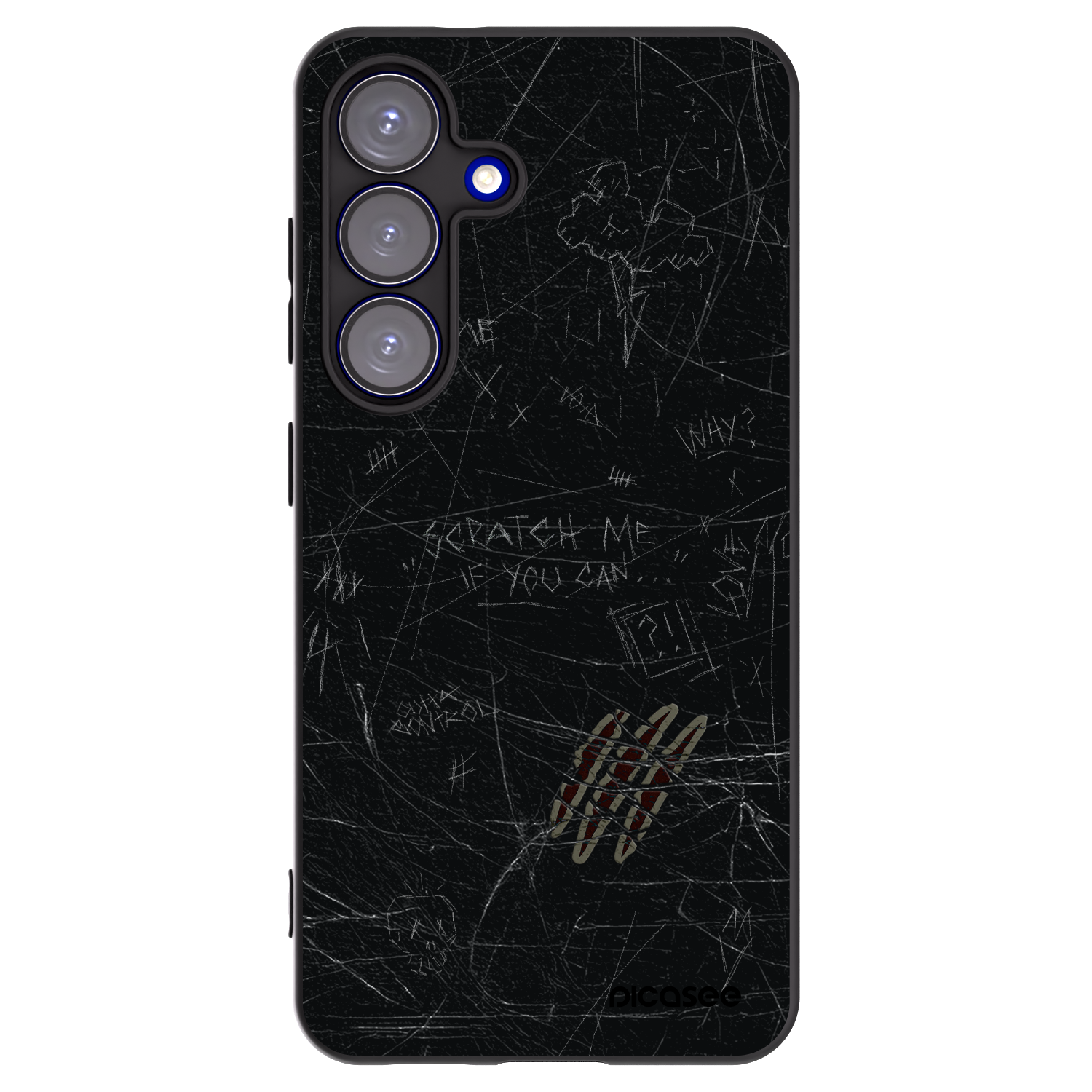 Picasee silikonowe czarne etui na Samsung Galaxy S25 5G - SCRATCH