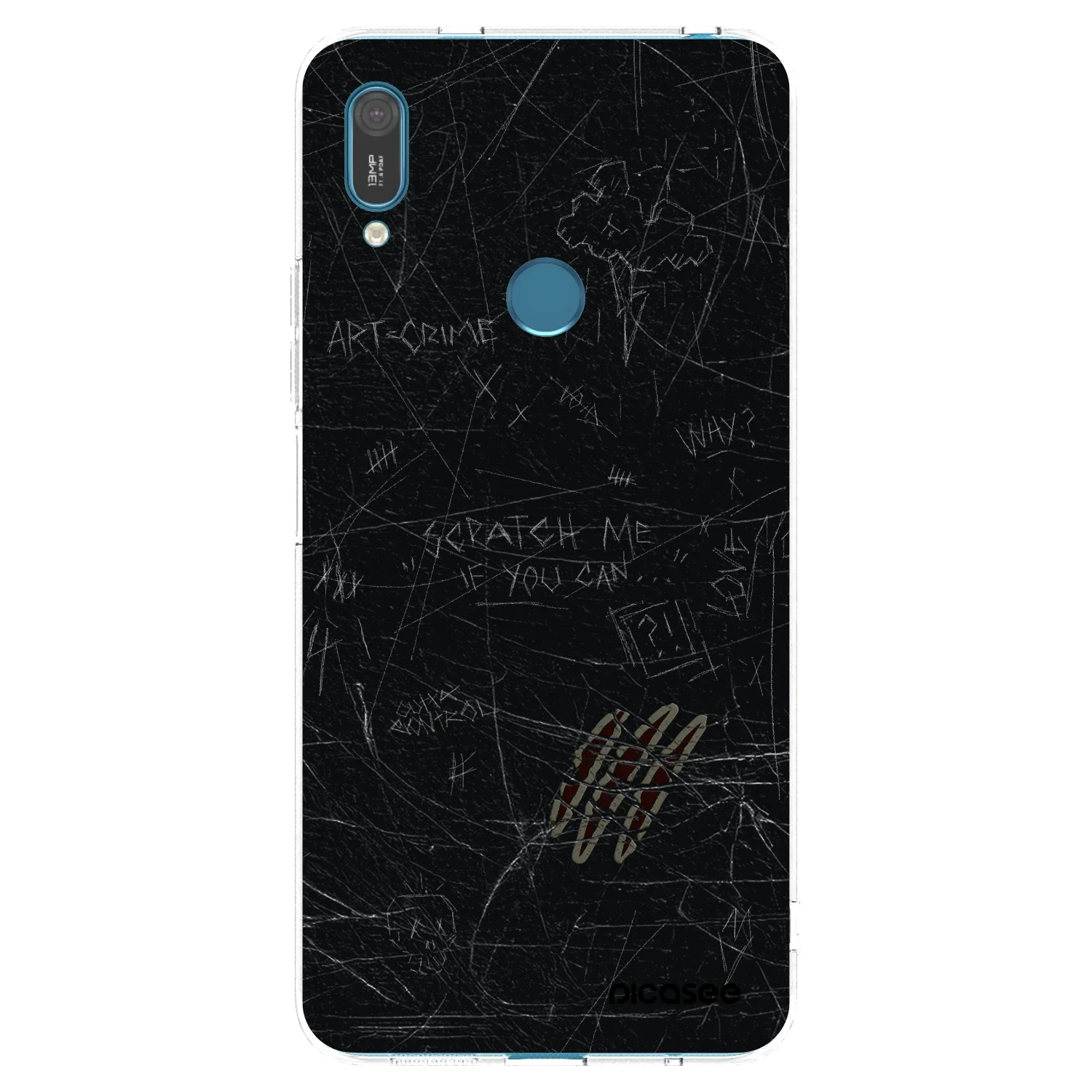 Picasee silikonowe przeźroczyste etui na Huawei Y7 2019 - SCRATCH