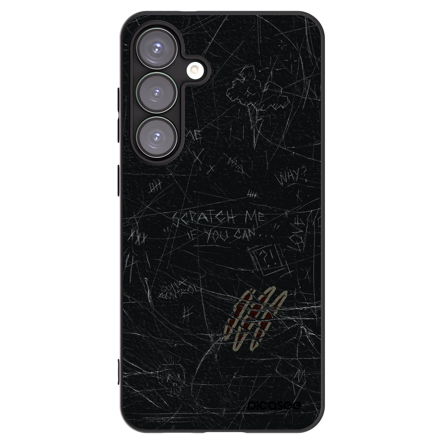 Picasee silikonowe czarne etui na Samsung Galaxy S25+ 5G - SCRATCH