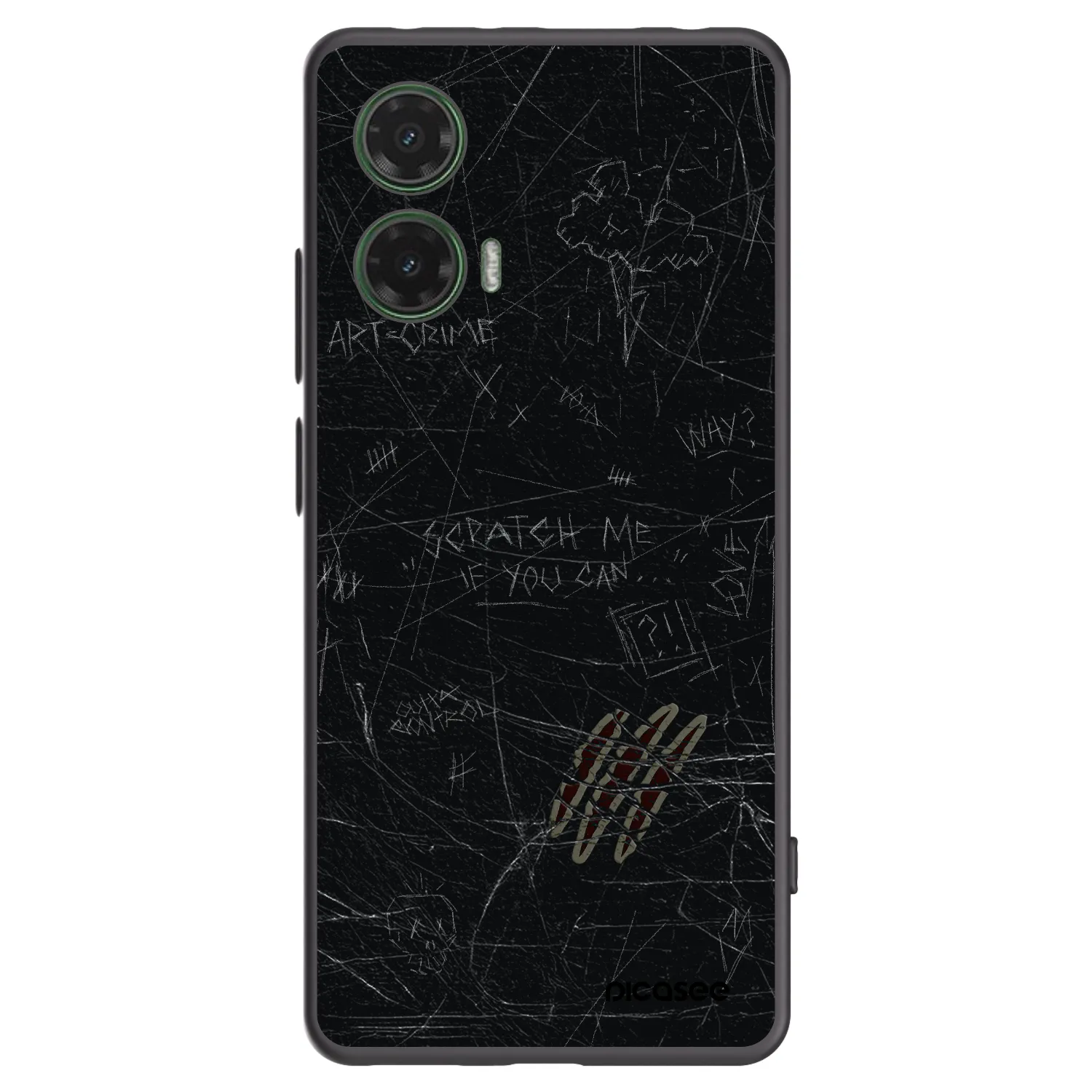 Picasee silikonowe czarne etui na Motorola Moto G35 5G - SCRATCH