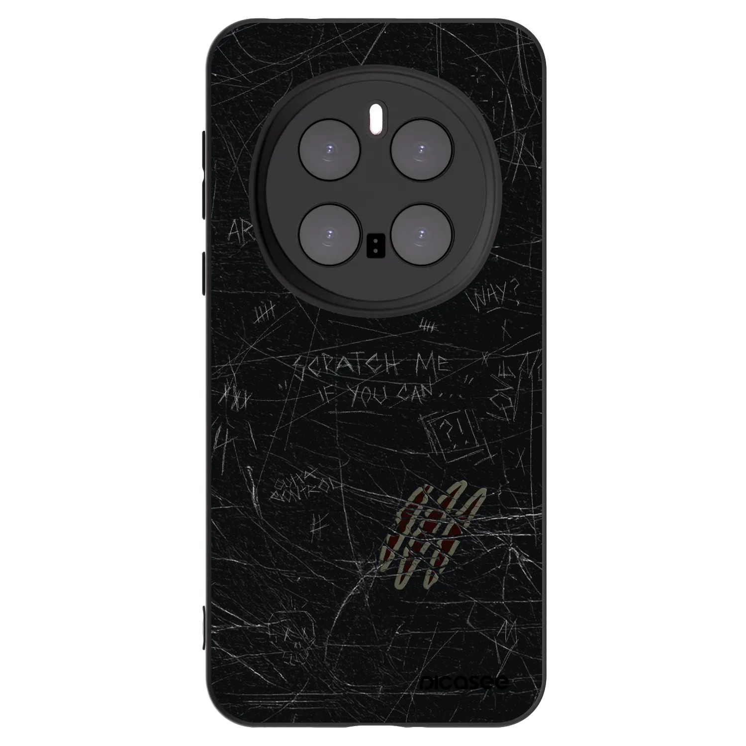 Picasee silikonowe czarne etui na Honor Magic7 Pro 5G - SCRATCH