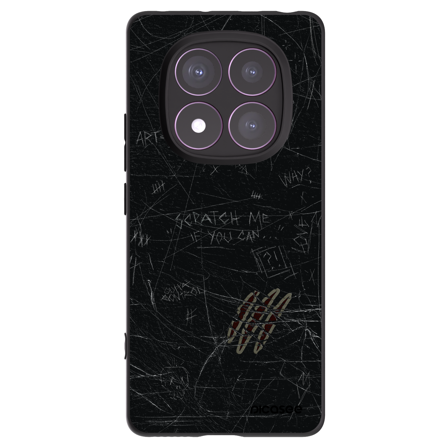Picasee silikonowe czarne etui na Xiaomi Redmi Note 14 Pro 4G - SCRATCH