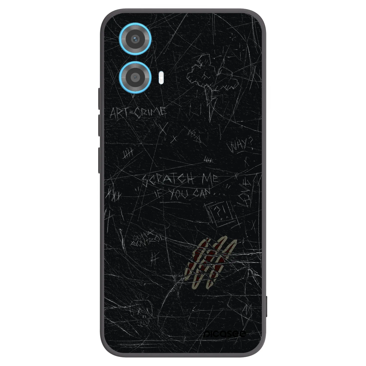 Picasee silikonowe czarne etui na Motorola Moto G34 5G - SCRATCH