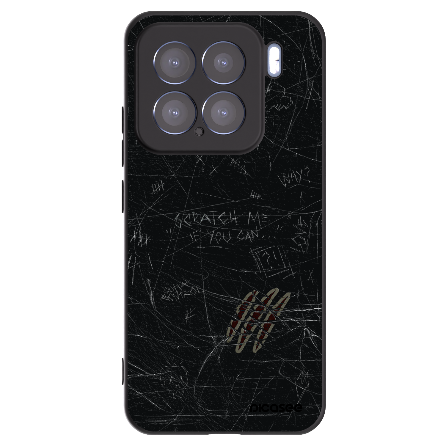 Picasee silikonowe czarne etui na Xiaomi 15 - SCRATCH