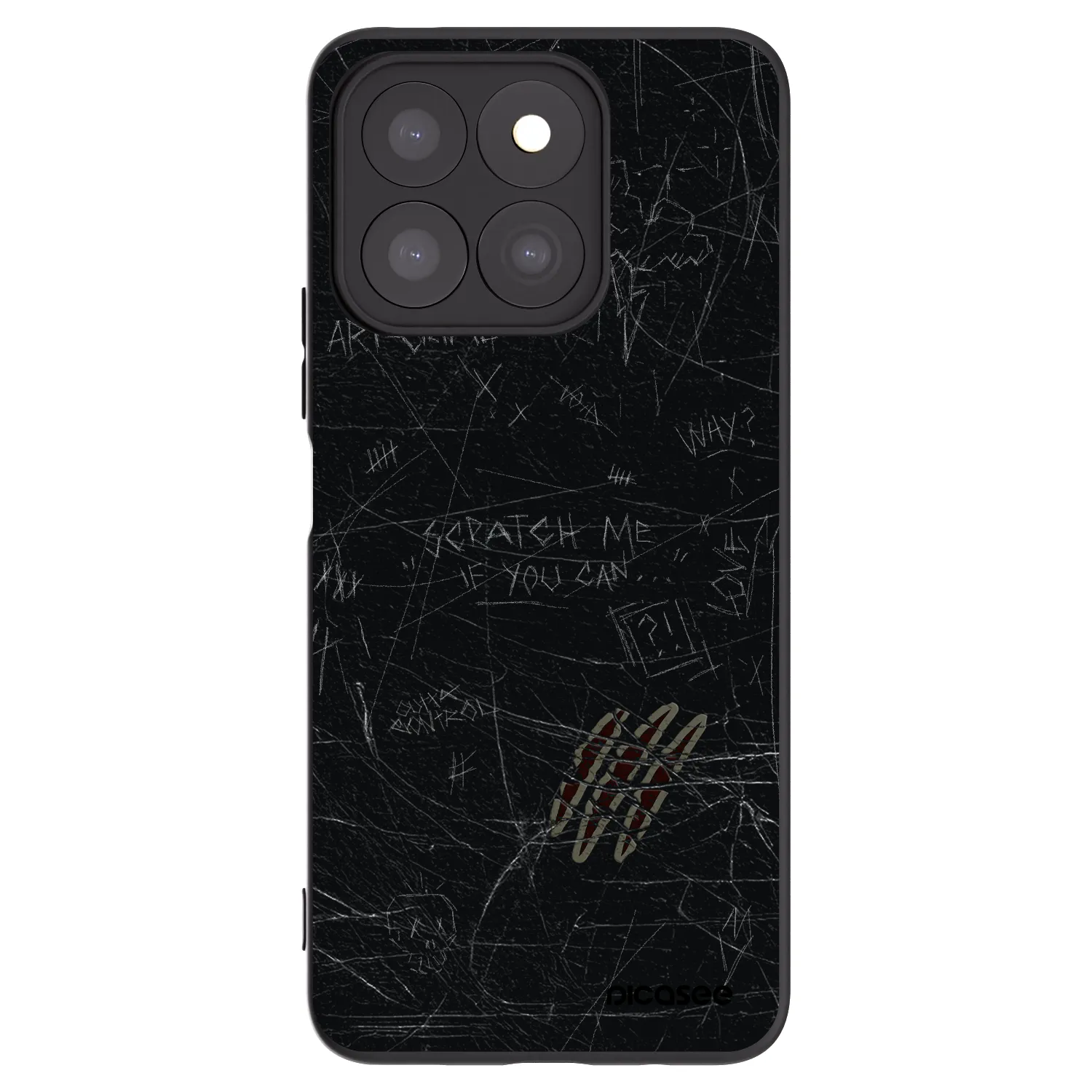 Picasee silikonowe czarne etui na Honor X8c - SCRATCH