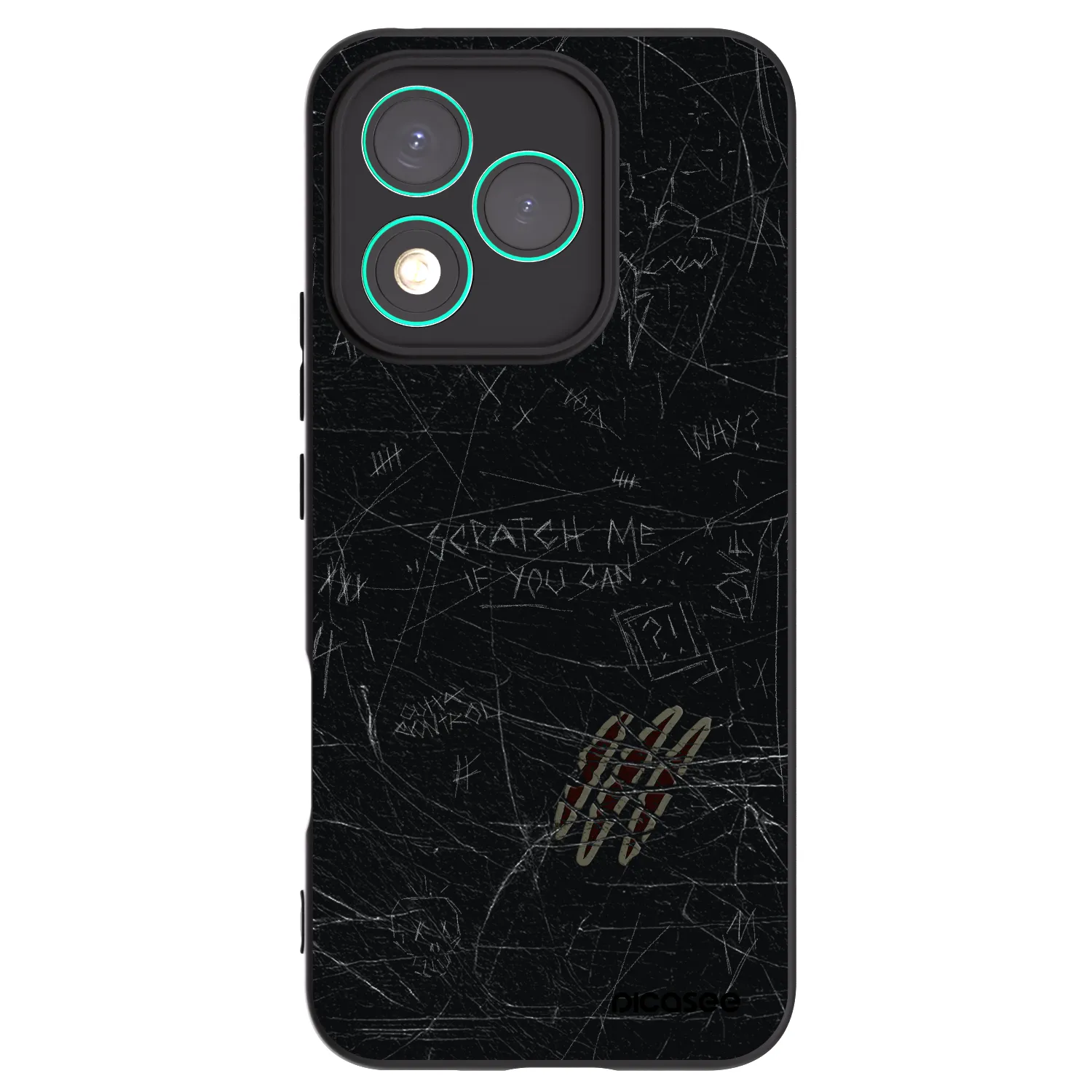 Picasee silikonowe czarne etui na Honor 400 Lite 5G - SCRATCH