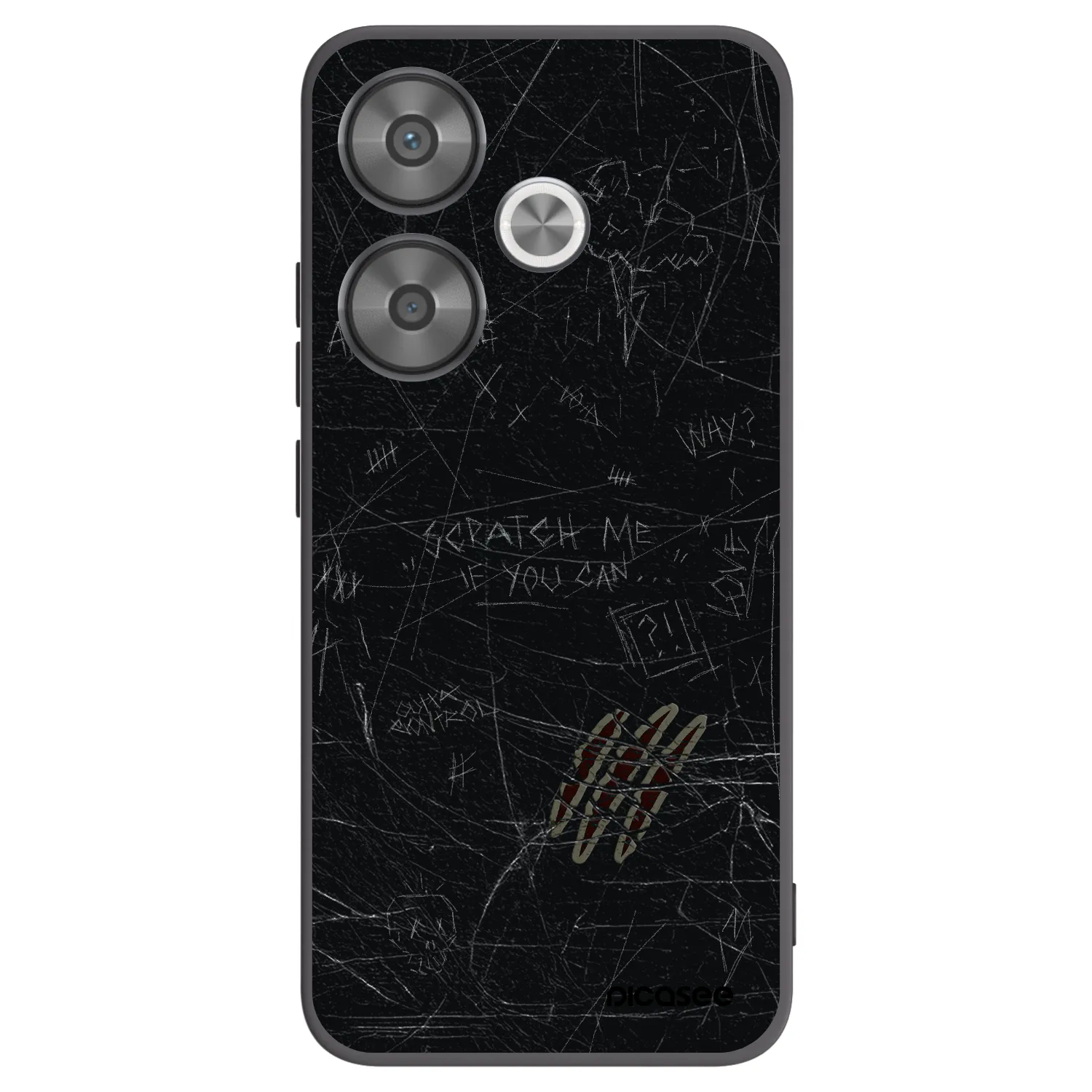 Picasee silikonowe czarne etui na Xiaomi Poco F6 - SCRATCH