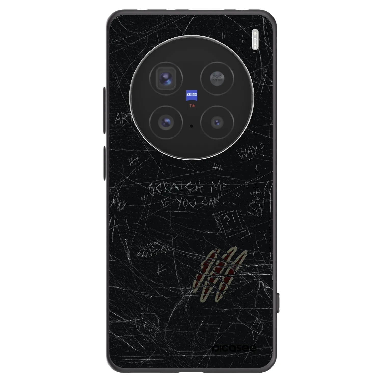 Picasee silikonowe czarne etui na Vivo X200 Pro - SCRATCH