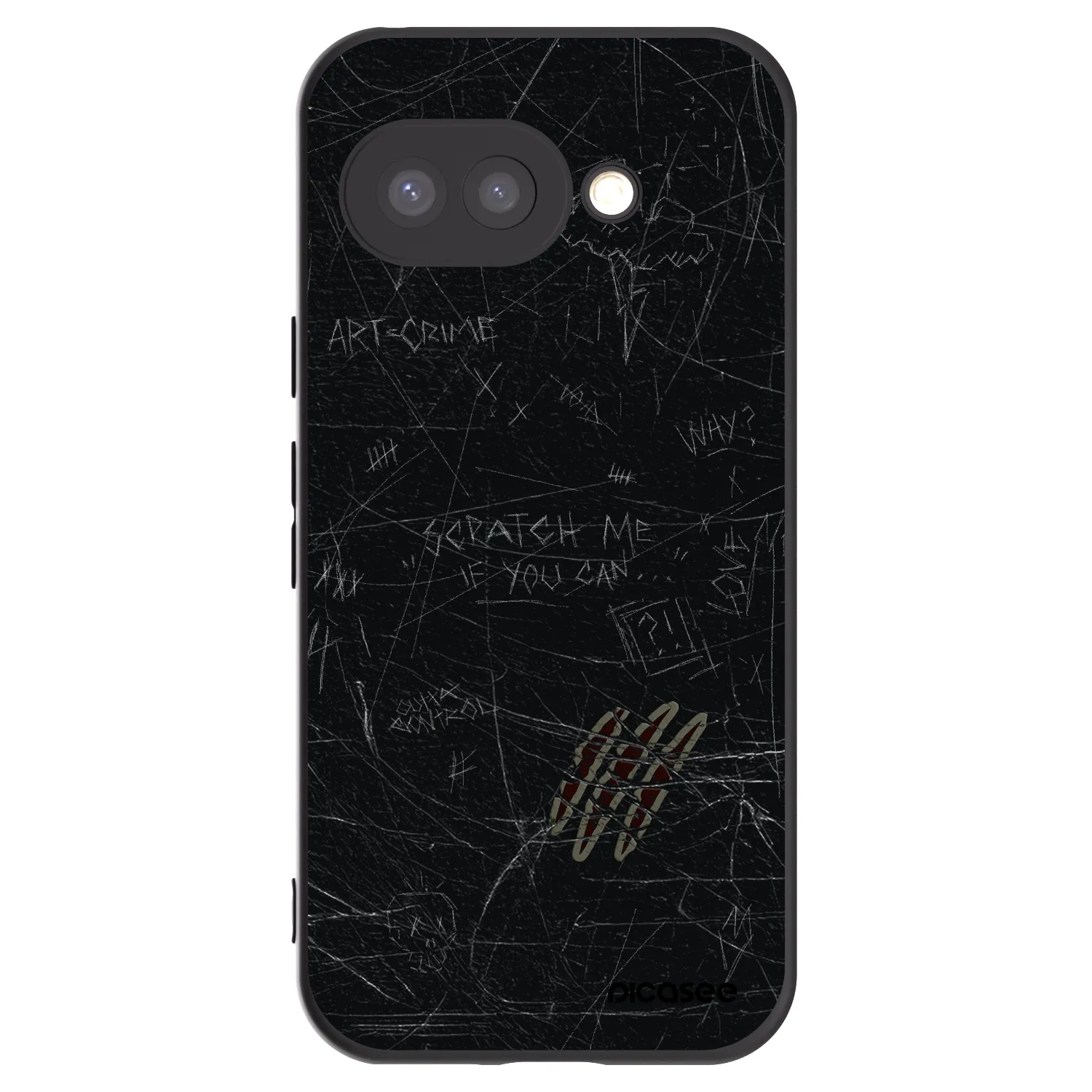 Picasee silikonowe czarne etui na Google Pixel 9a - SCRATCH