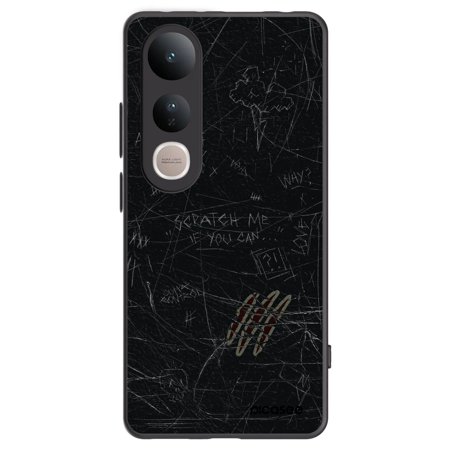 Picasee silikonowe czarne etui na Vivo V50 Lite 5G - SCRATCH