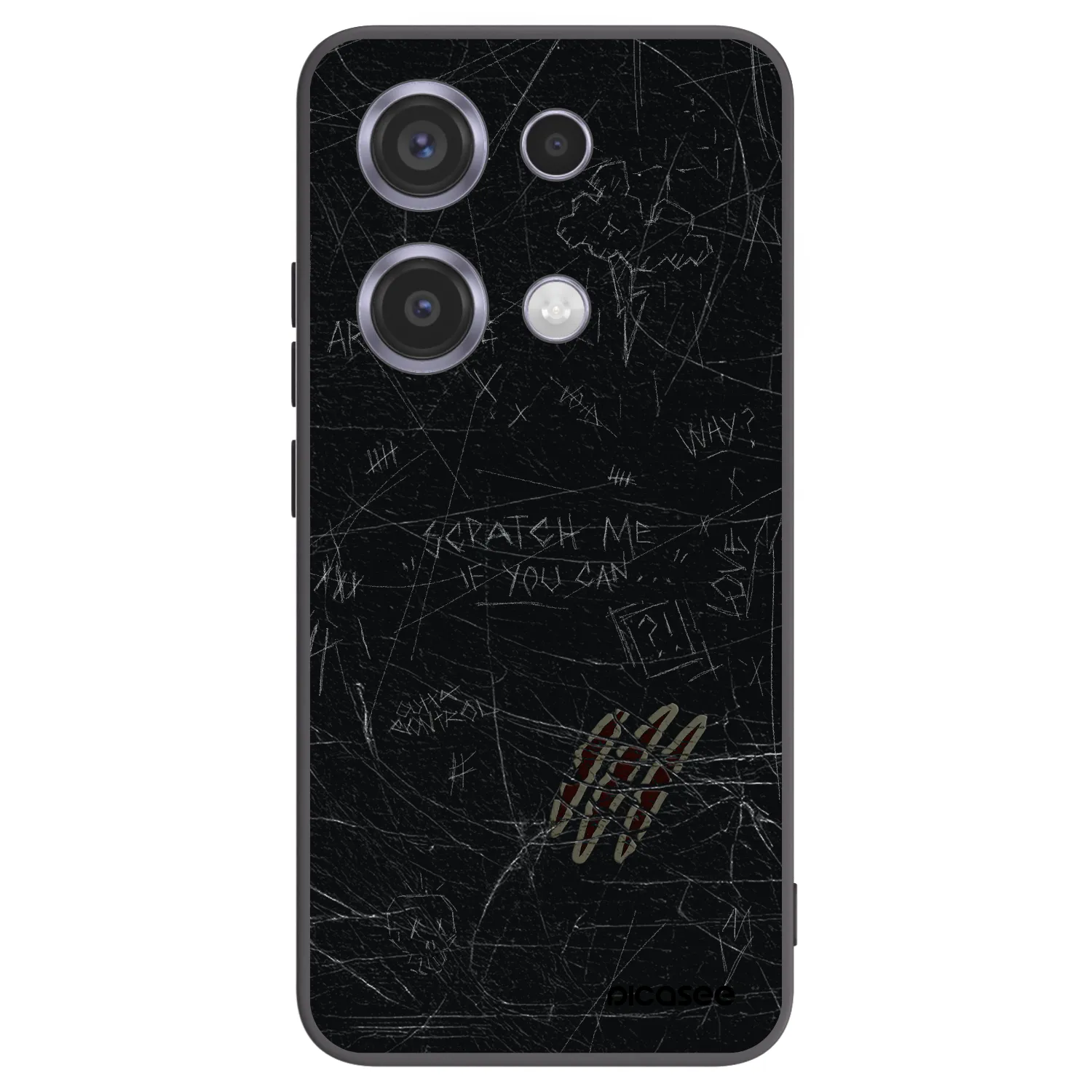 Picasee silikonowe czarne etui na Xiaomi Redmi Note 14S - SCRATCH