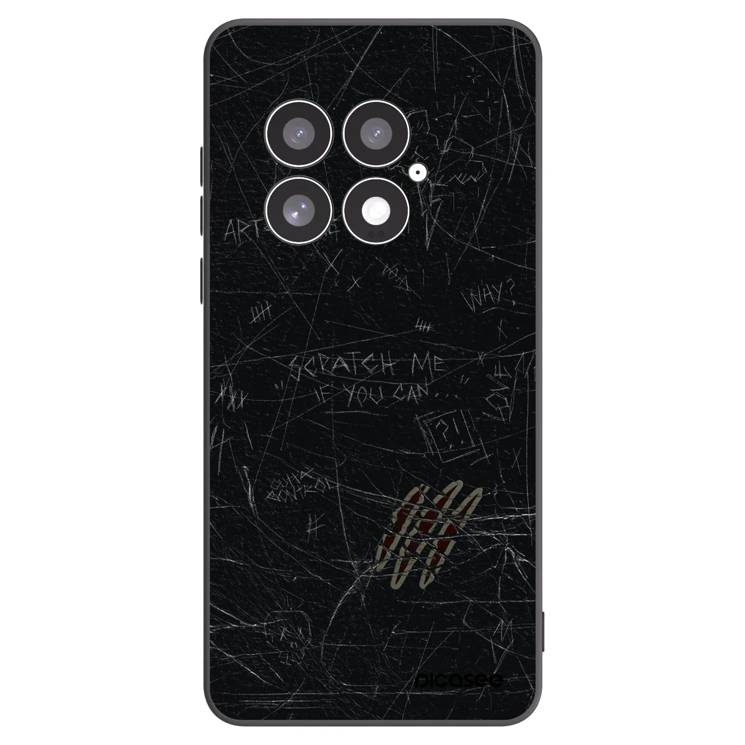 Picasee silikonowe czarne etui na OnePlus 13 5G - SCRATCH