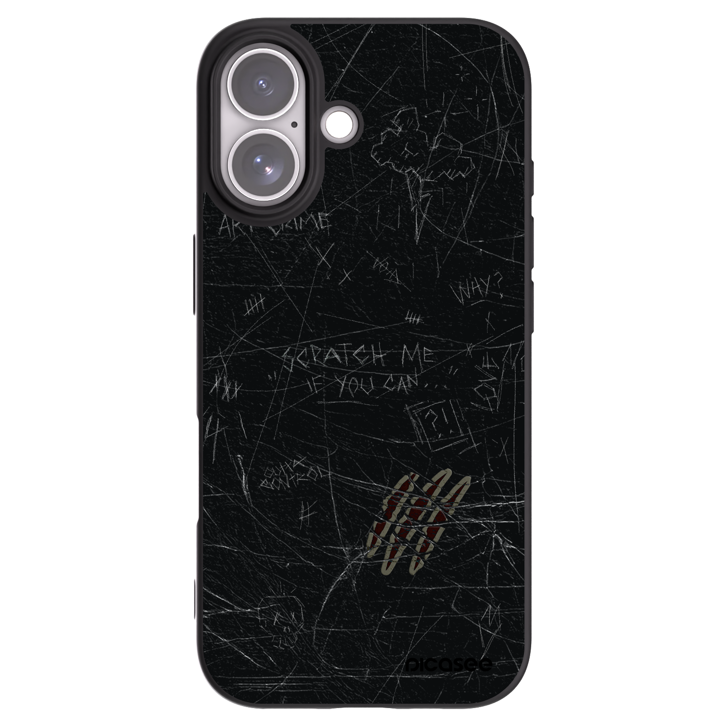 Picasee silikonowe czarne etui na Apple iPhone 17 - SCRATCH