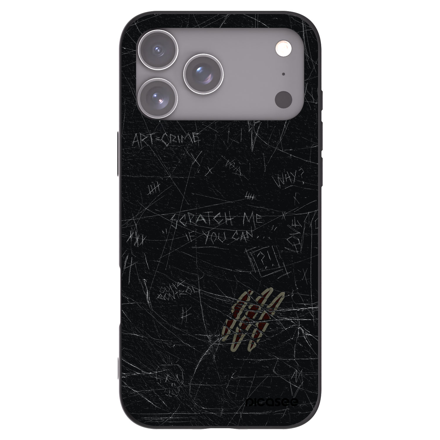 Picasee silikonowe czarne etui na Apple iPhone 17 Pro Max - SCRATCH