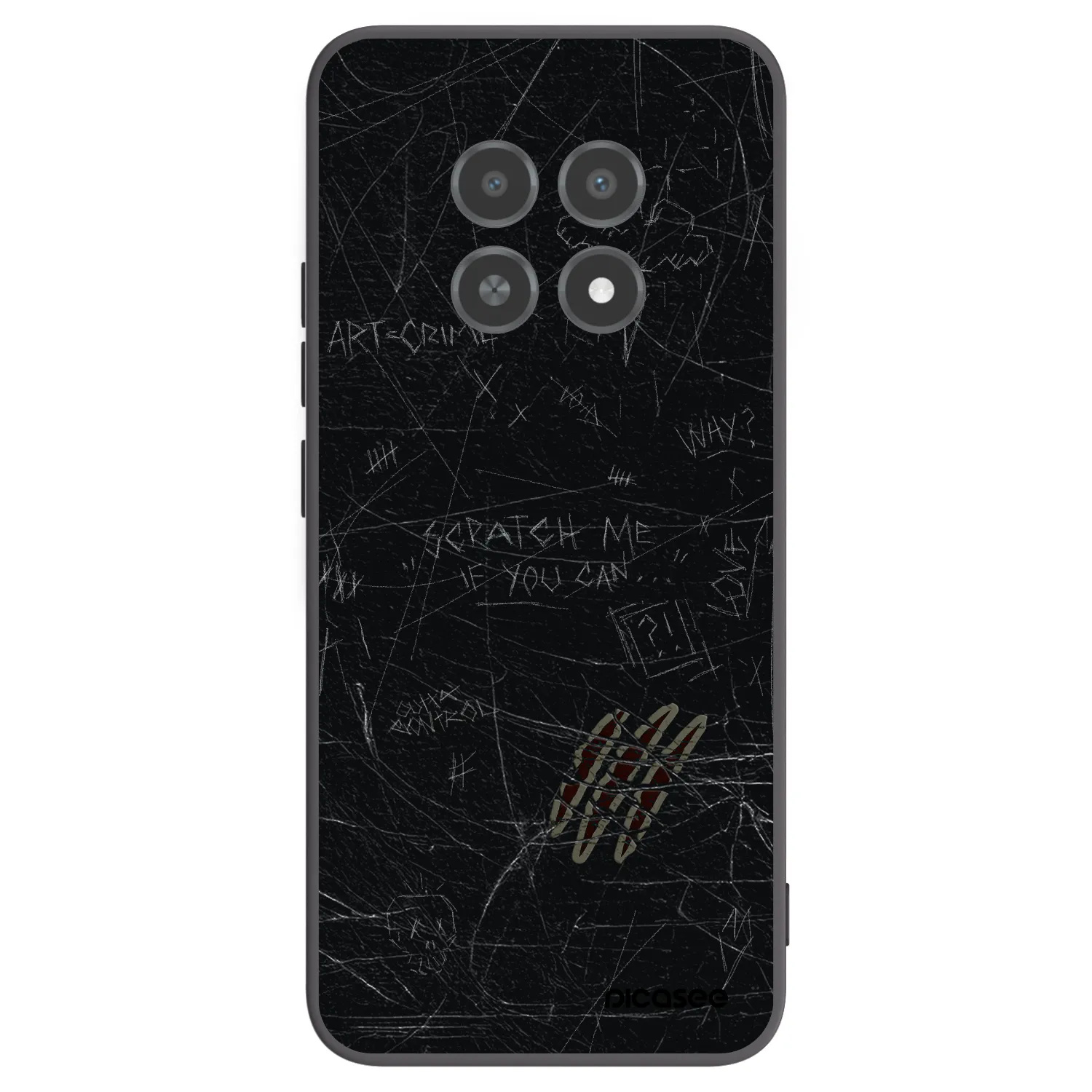 Picasee silikonowe czarne etui na Realme 12X - SCRATCH