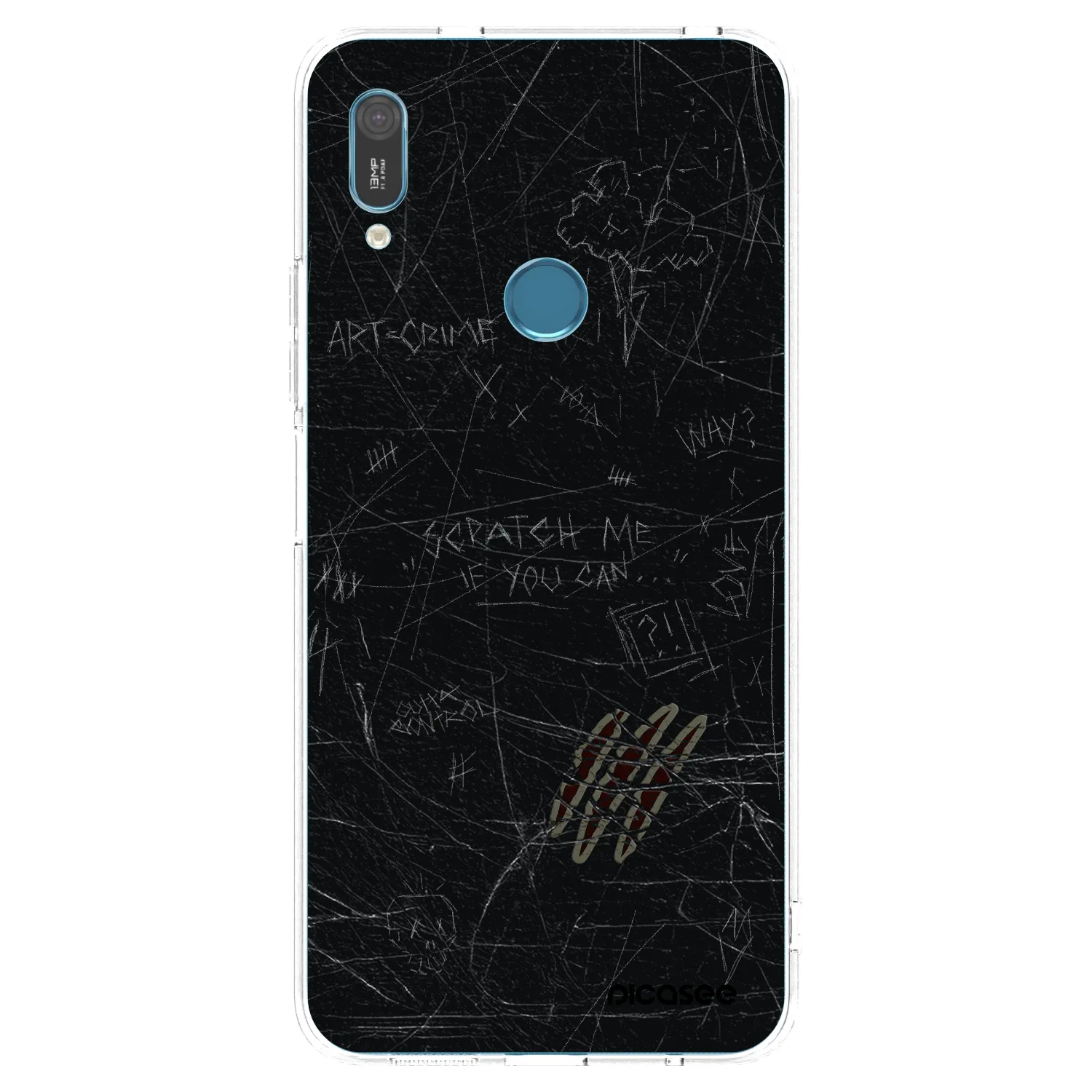Picasee silikonowe przeźroczyste etui na Huawei Y6 2019 - SCRATCH