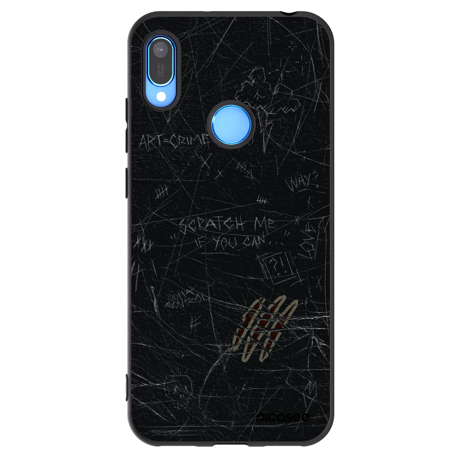 Picasee silikonowe czarne etui na Huawei Y6 2019 - SCRATCH