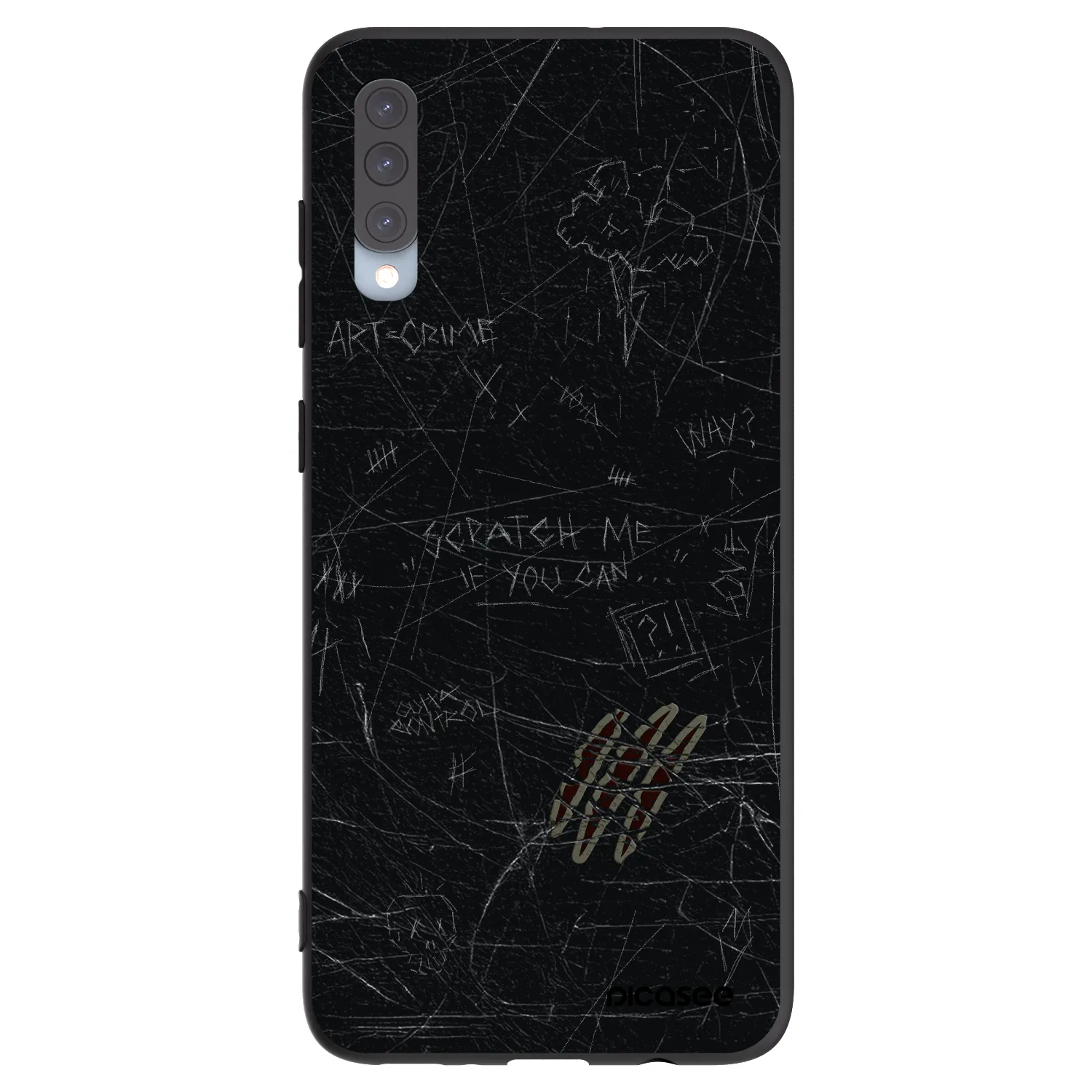 Picasee silikonowe czarne etui na Samsung Galaxy A70 A705F - SCRATCH