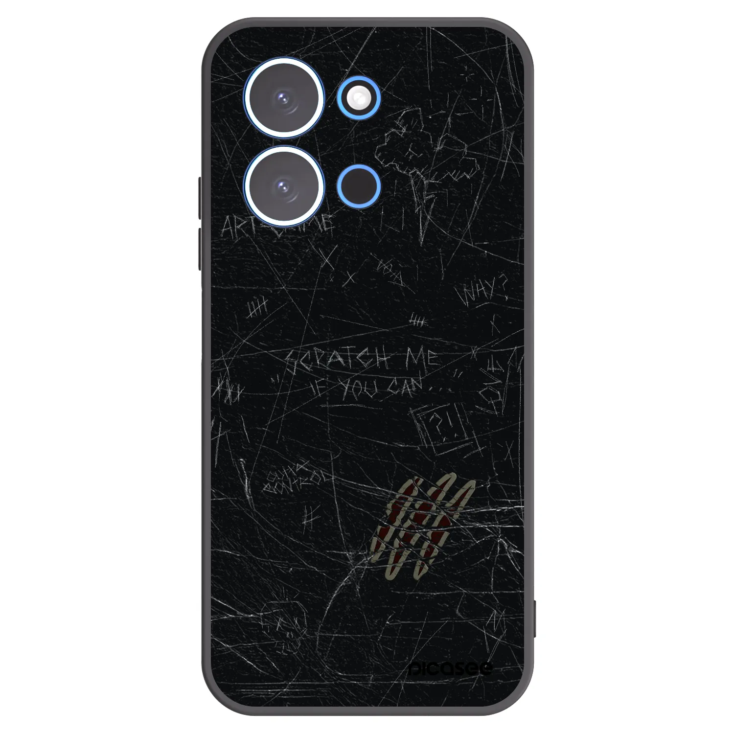 Picasee silikonowe czarne etui na Xiaomi Redmi 15C 4G - SCRATCH