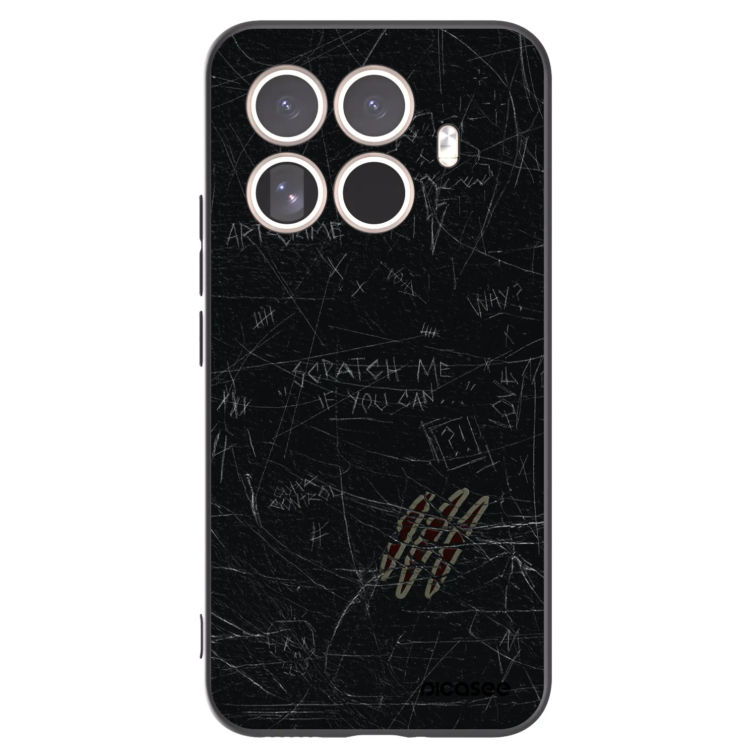 Picasee silikonowe czarne etui na Xiaomi 15T Pro - SCRATCH