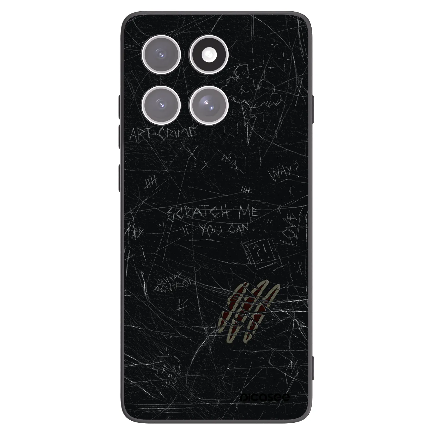 Picasee silikonowe czarne etui na Motorola Edge 60 Fusion - SCRATCH
