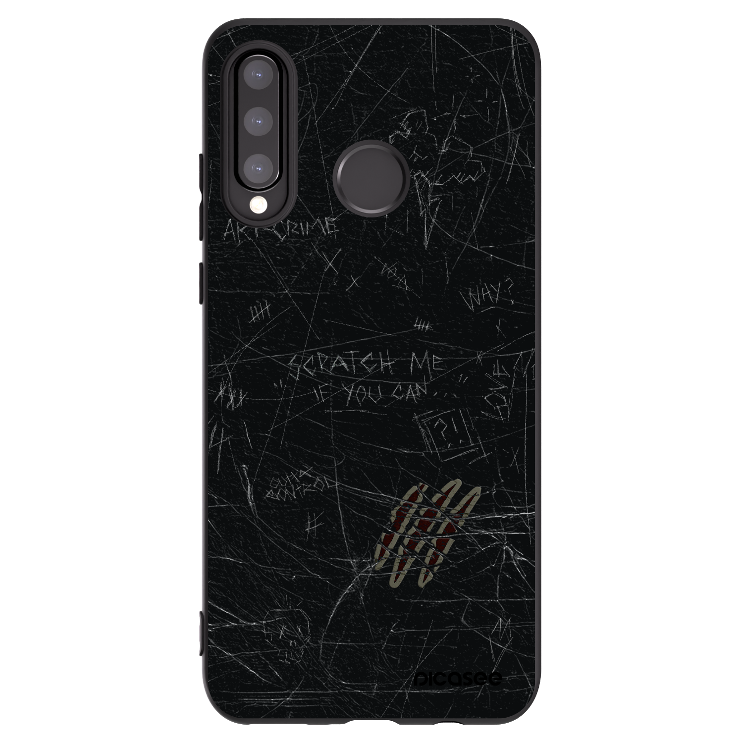 Picasee silikonowe czarne etui na Huawei P30 Lite - SCRATCH