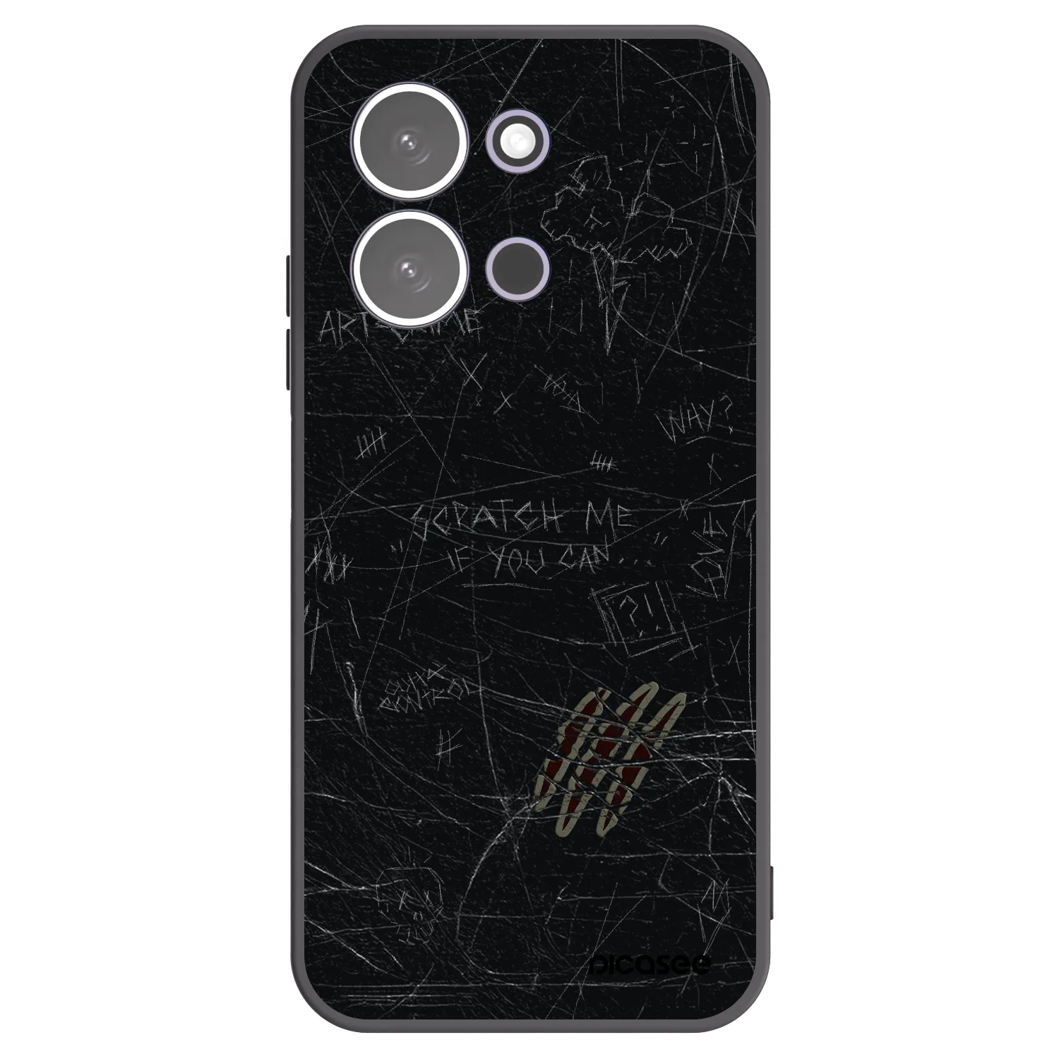 Picasee silikonowe czarne etui na Xiaomi Redmi 15C 5G - SCRATCH