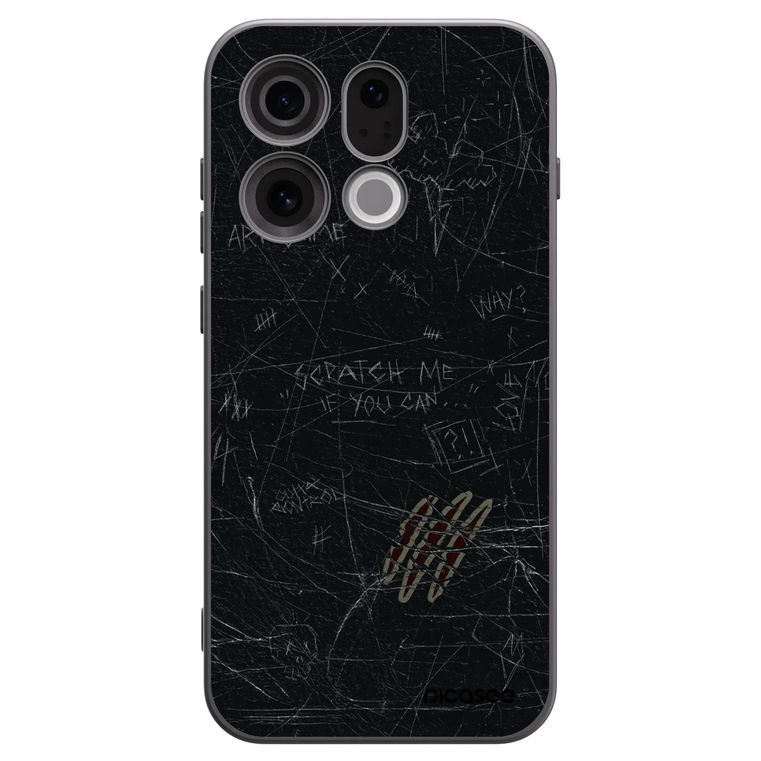 Picasee silikonowe czarne etui na OPPO Find X9 - SCRATCH