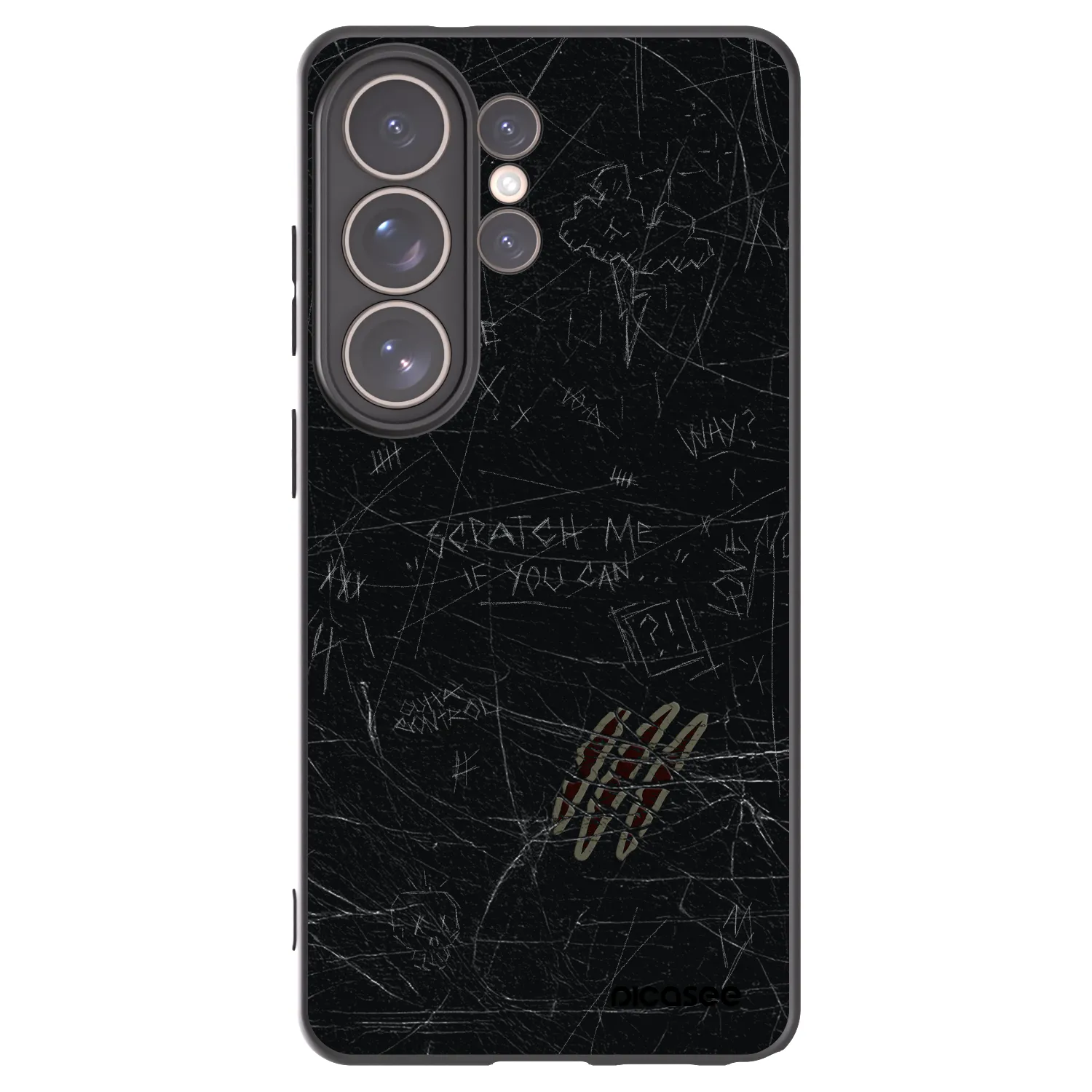 Picasee silikonowe czarne etui na Samsung Galaxy S26 Ultra - SCRATCH