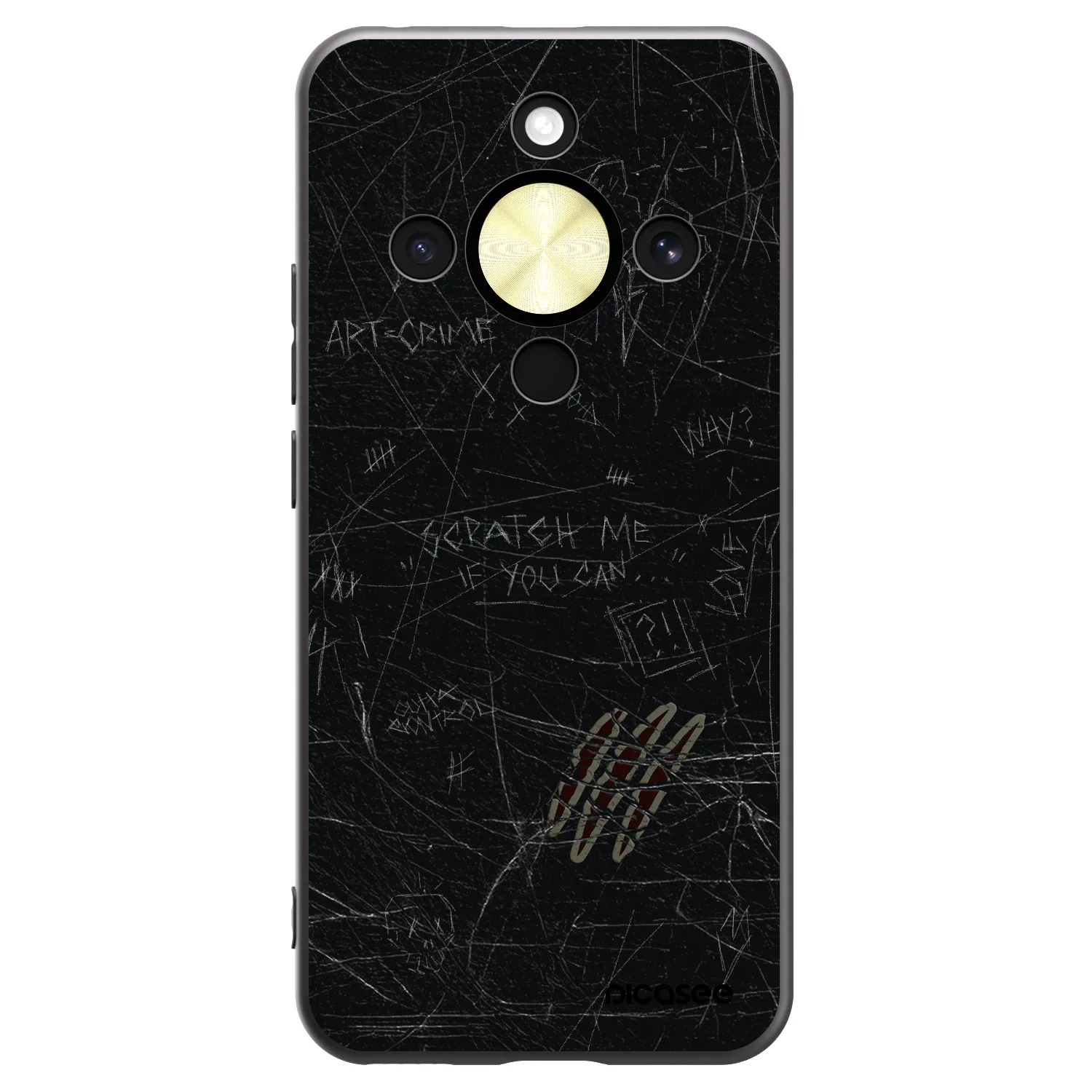 Picasee silikonowe czarne etui na Honor Magic8 Lite 5G - SCRATCH