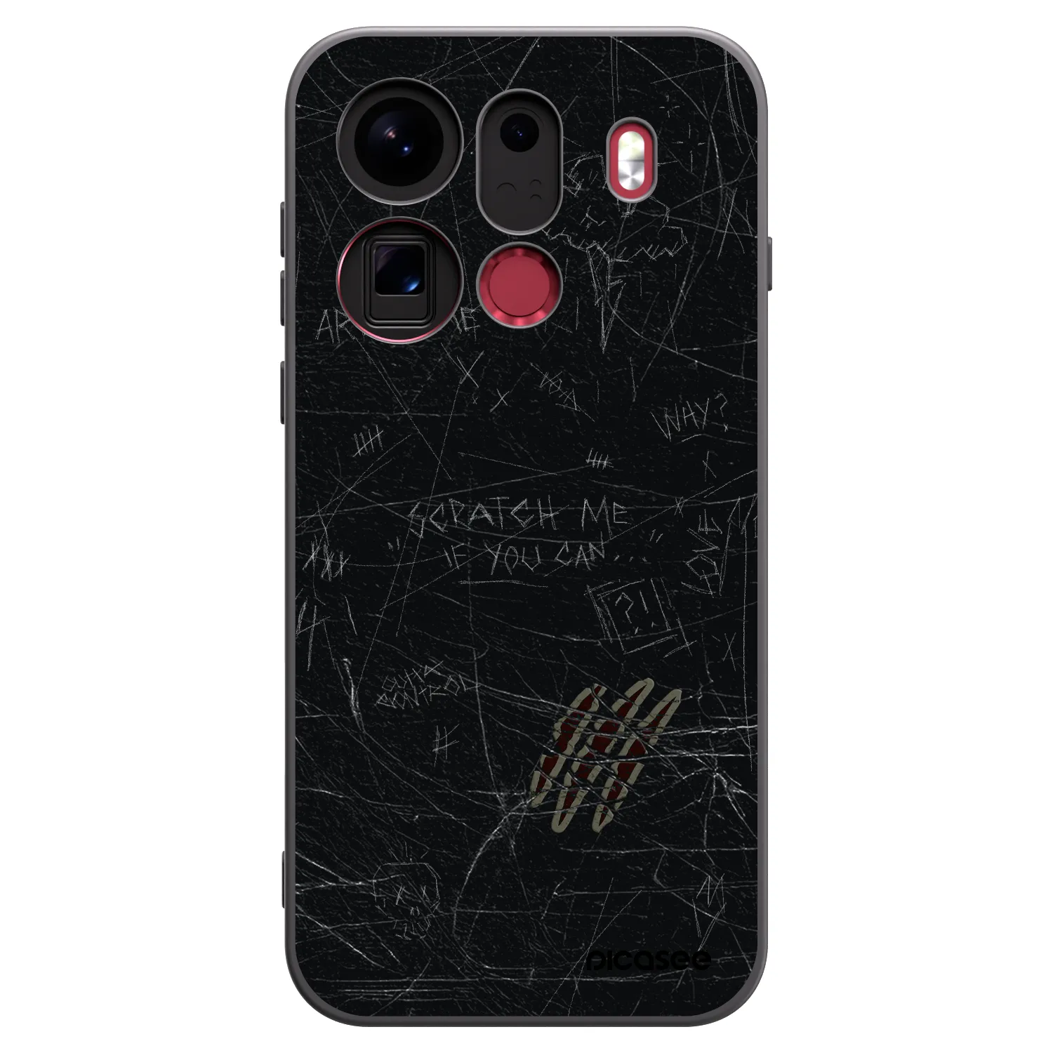 Picasee silikonowe czarne etui na OPPO Find X9 Pro - SCRATCH