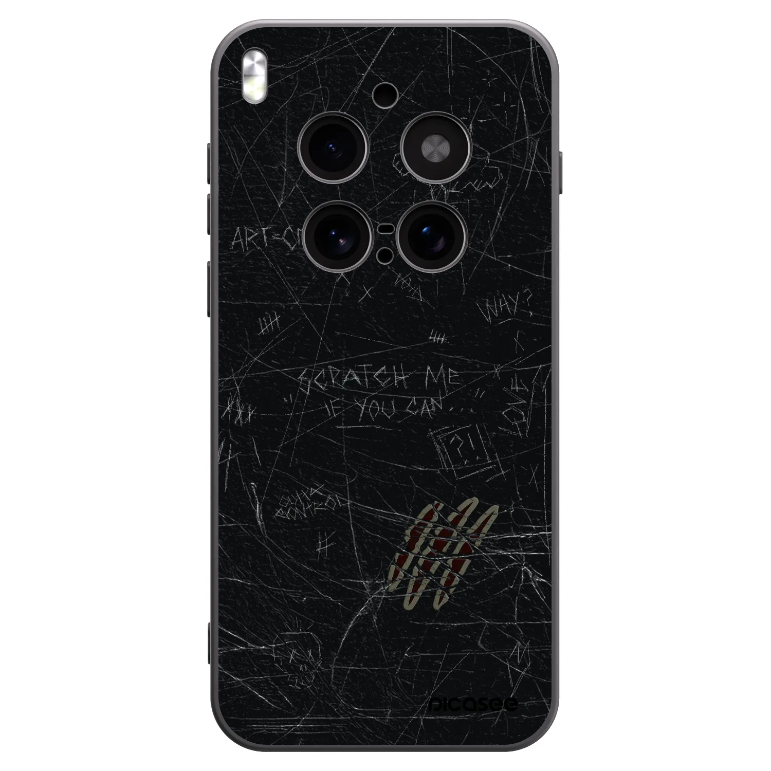 Picasee silikonowe czarne etui na Vivo X300 Pro - SCRATCH